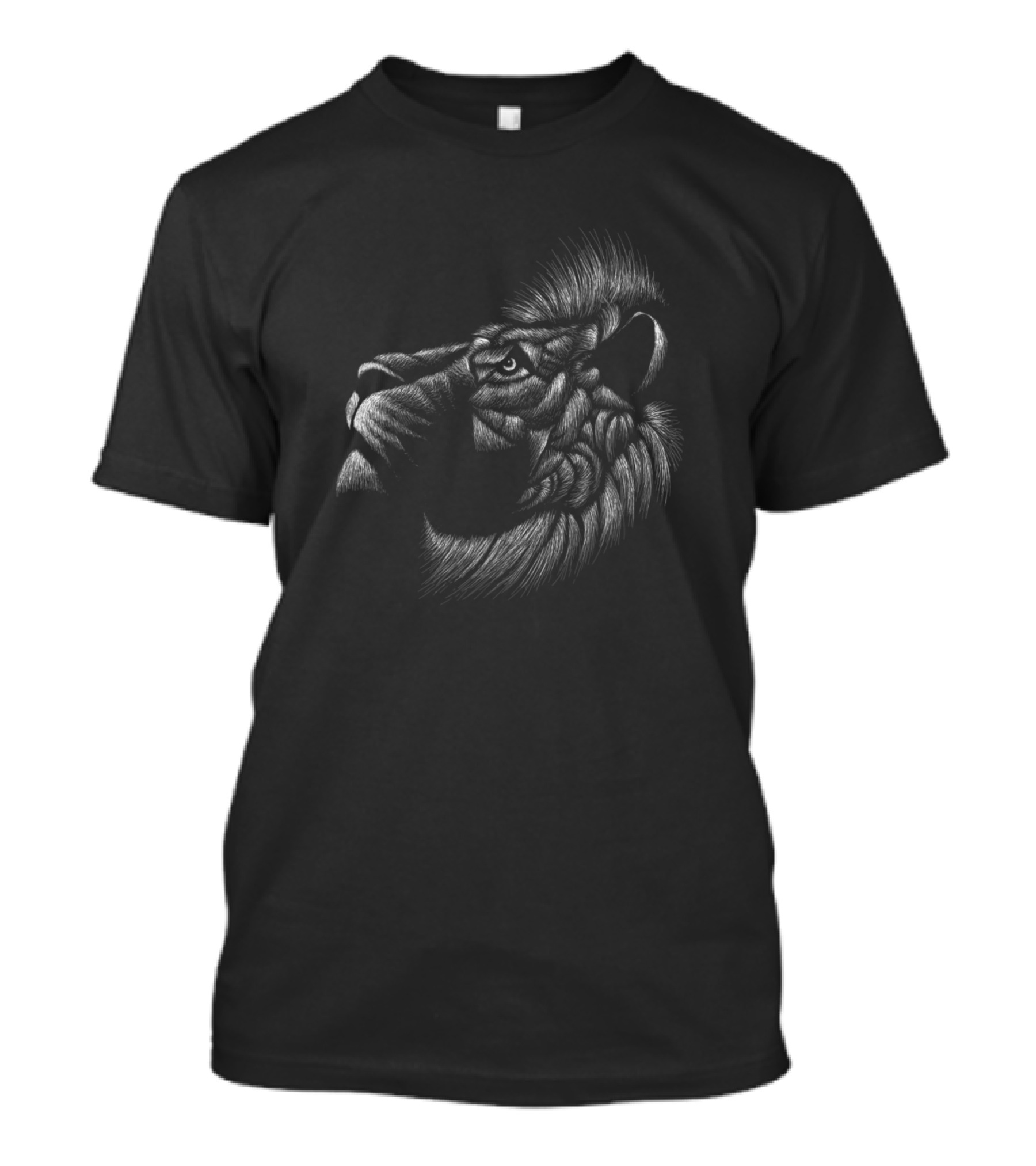 Artistic Lions Head Cute Hand Drawn Animal Illustration Dark T-Shirt