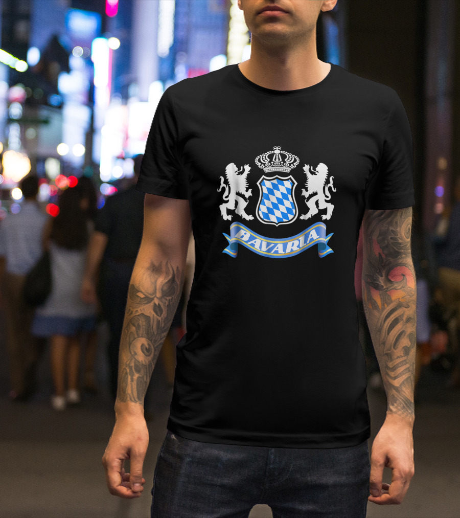 Bavaria Crest With Crown And Lions Emblem T-Shirt