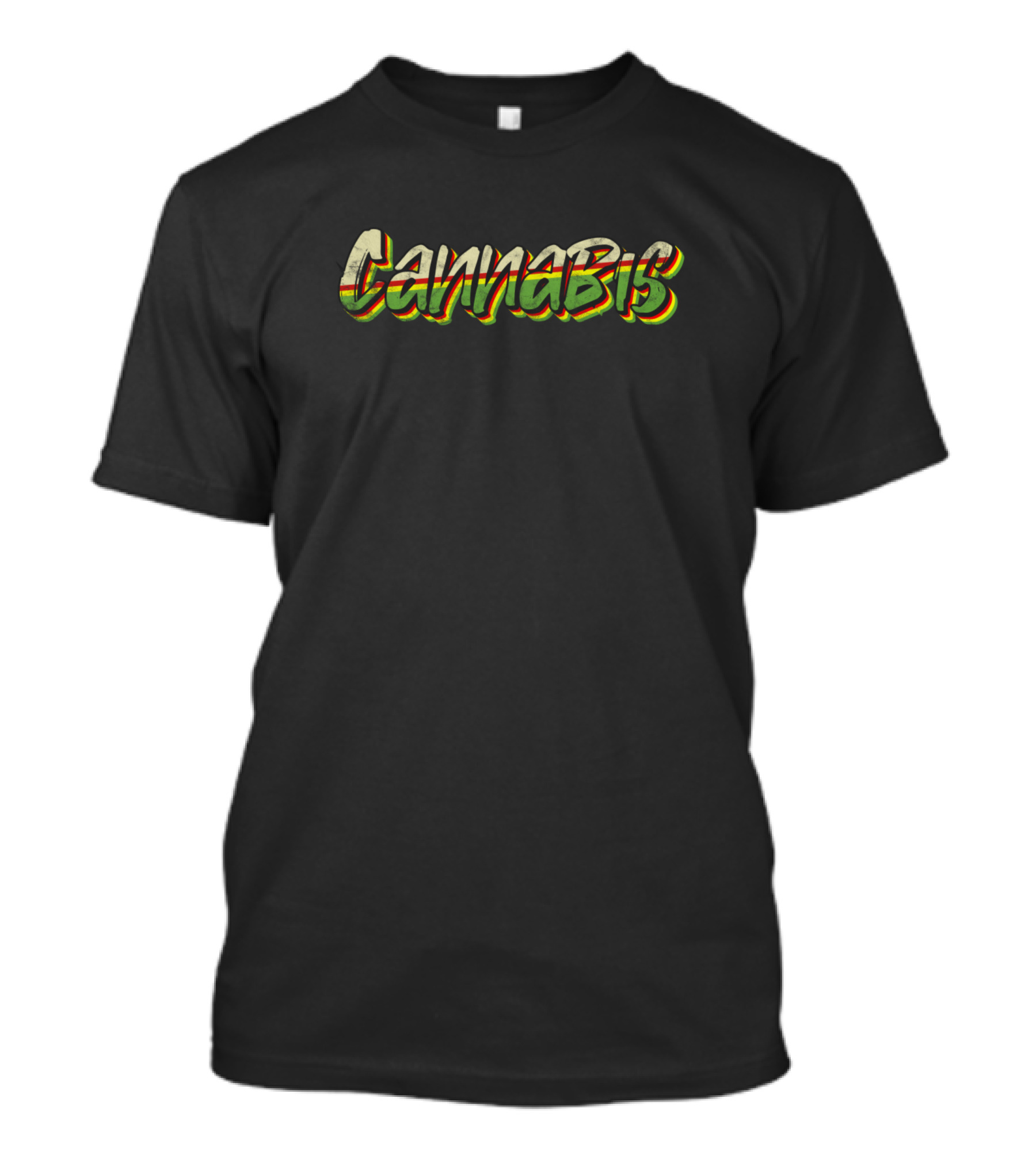 Cannabis Rasta Colors Text T-Shirt