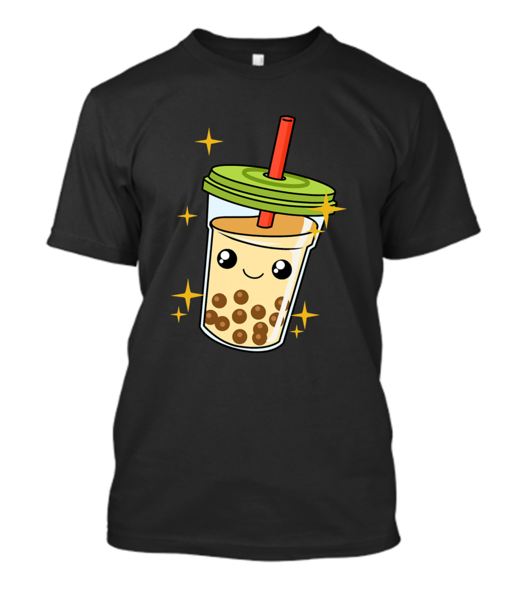 Sparkling Kawaii Chibi Bubble Tea Boba Milk Tea Cup T-Shirt