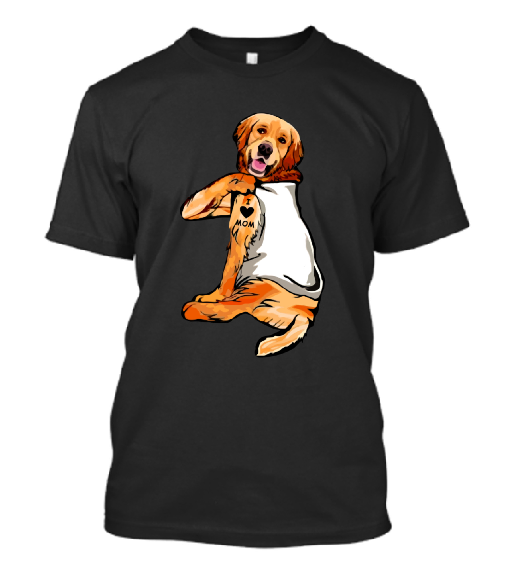 I Love Mom Tattoo Golden Retriever Mot T-Shirt
