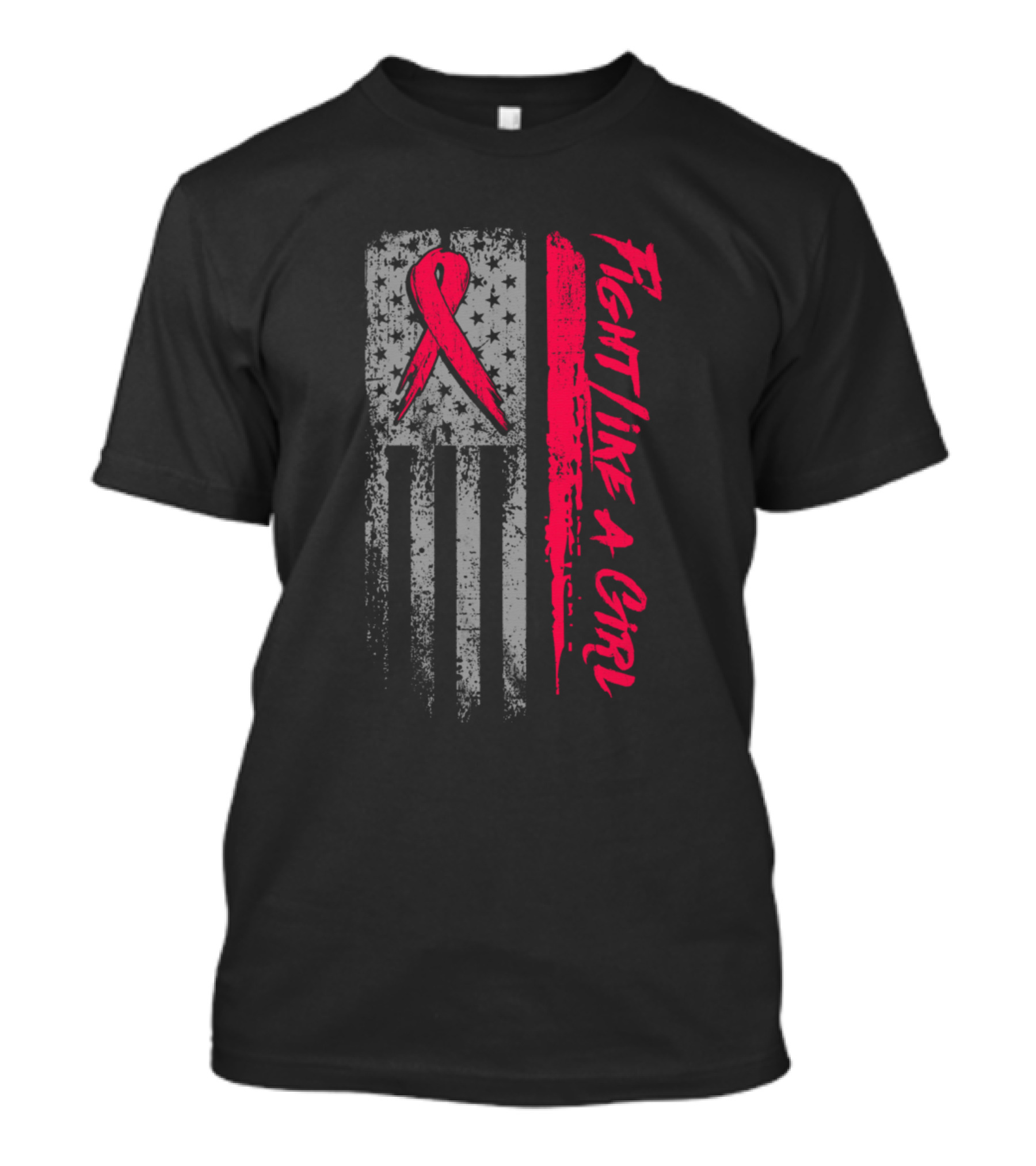 Fight Like A Girl American Flag Hemophilia Awareness T-Shirt