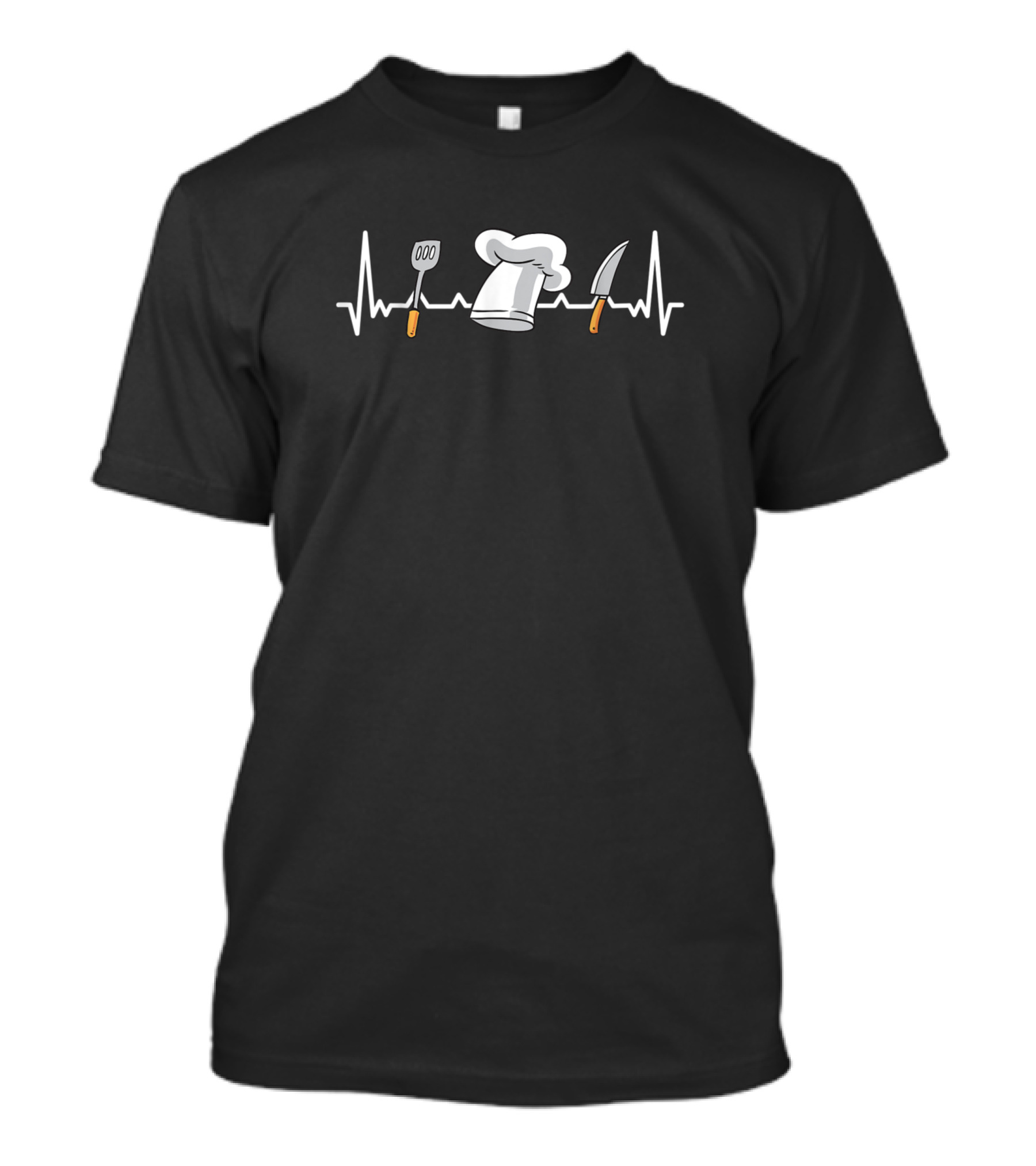 Funny Cooking Heartbeat Chef Hat Knife Spatula T-Shirt