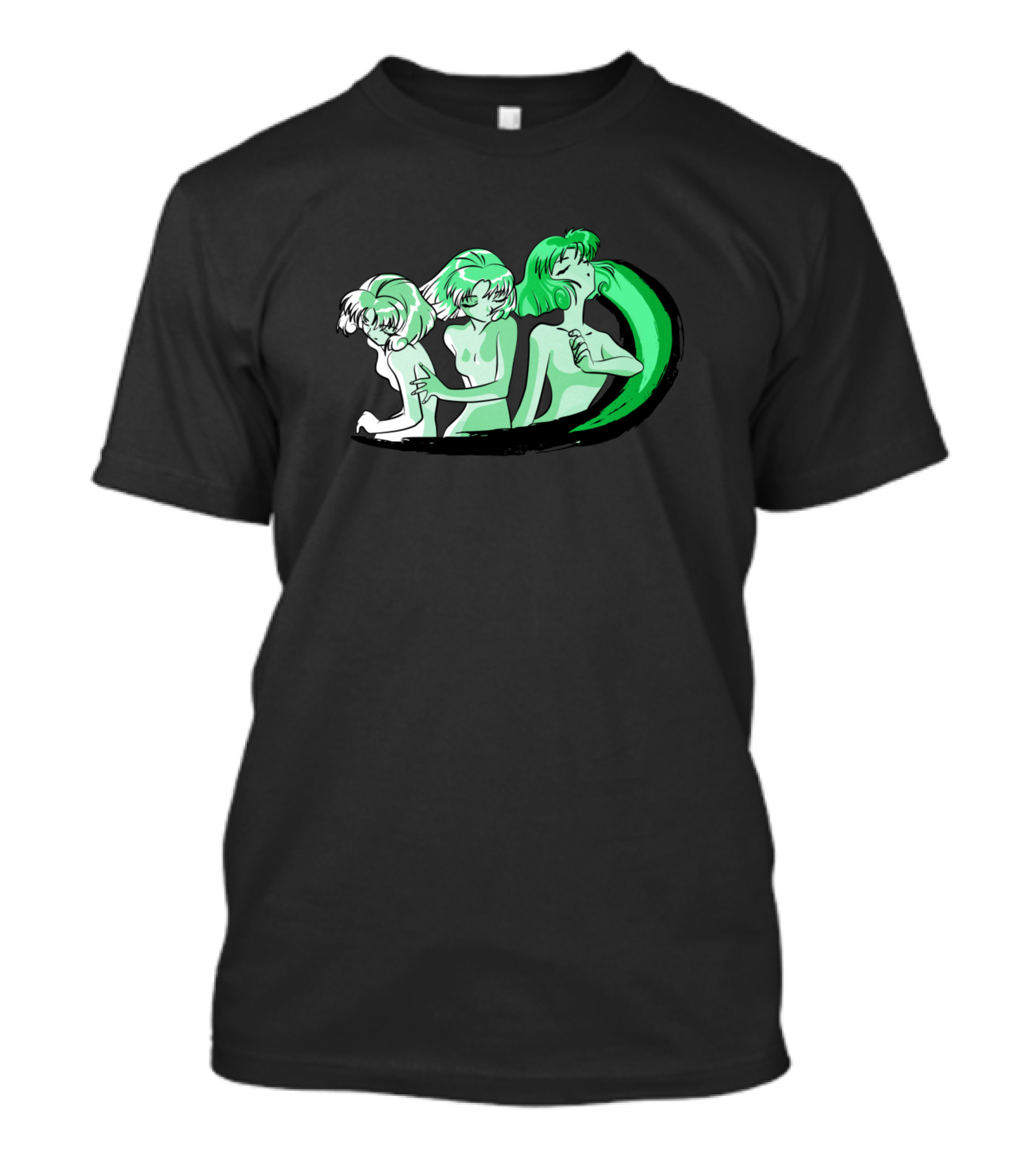 Fuu Hououji Rayearth Anime Character Evolution Green Hair Trio T-Shirt