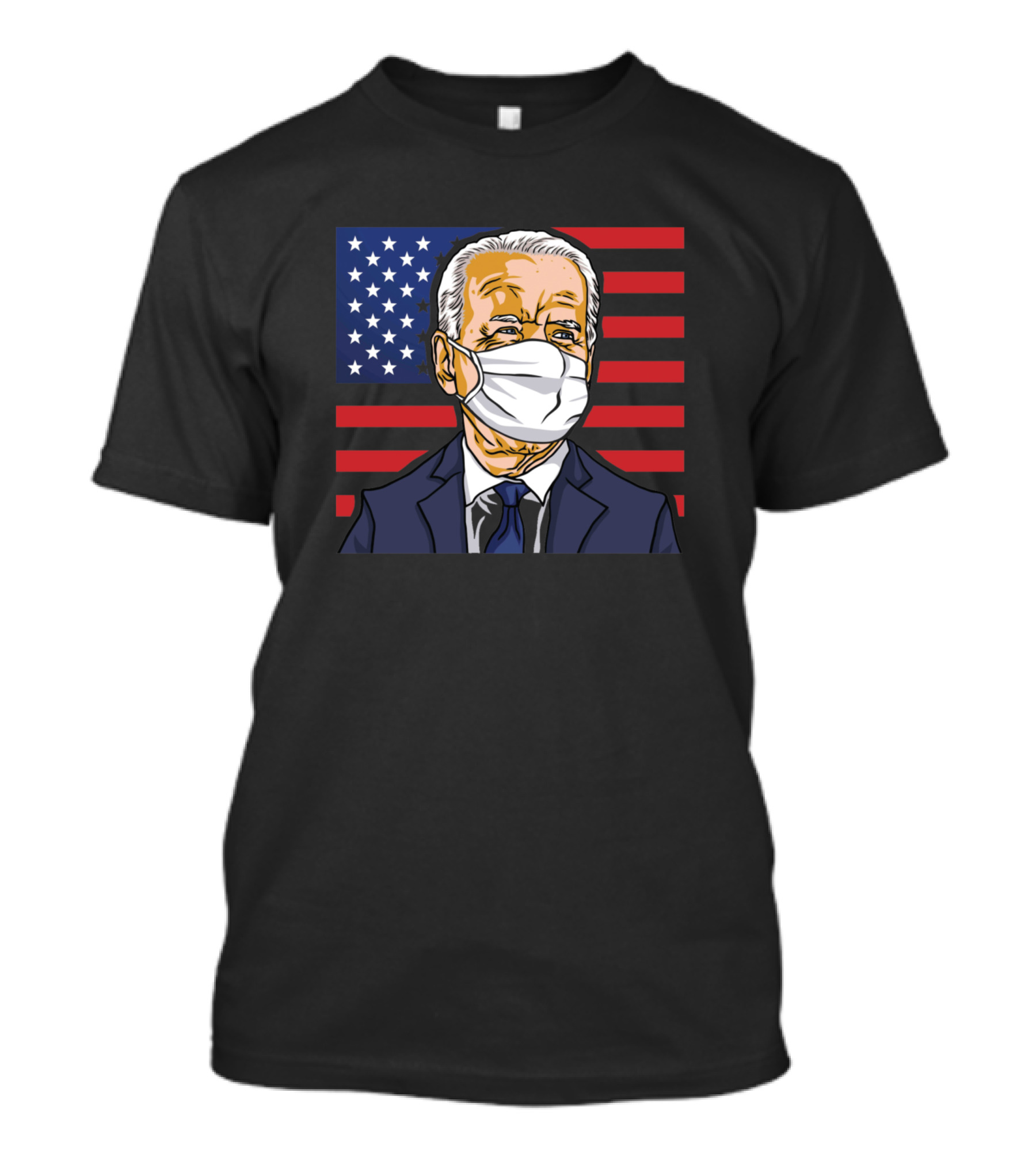 Joe Biden Mask American Flag T-Shirt