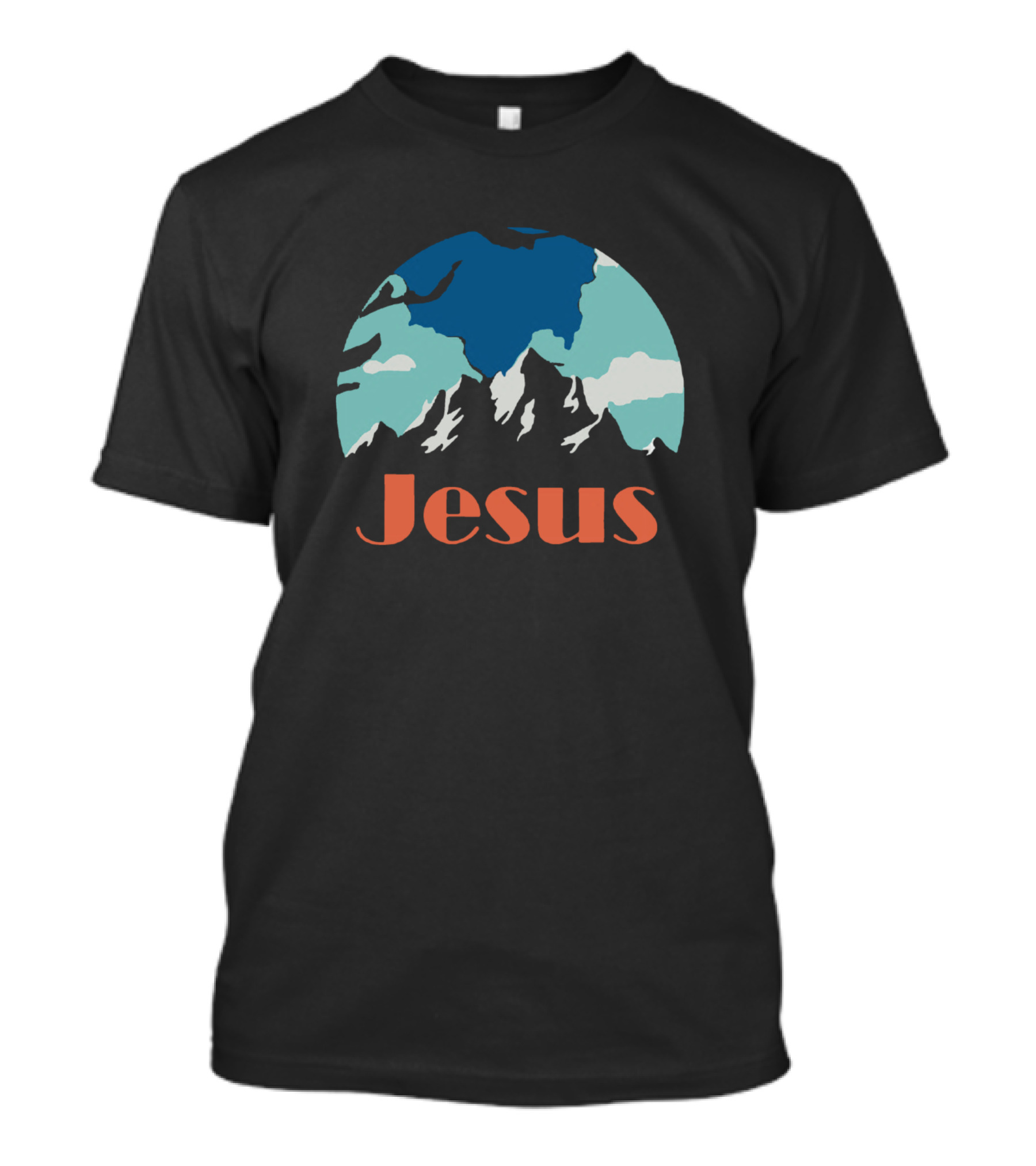 Jesus Mountains And Clouds Scenic T-Shirt