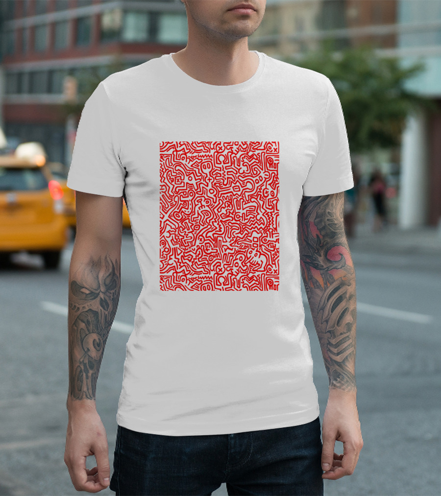 Keith Haring Abstract Red T-Shirt