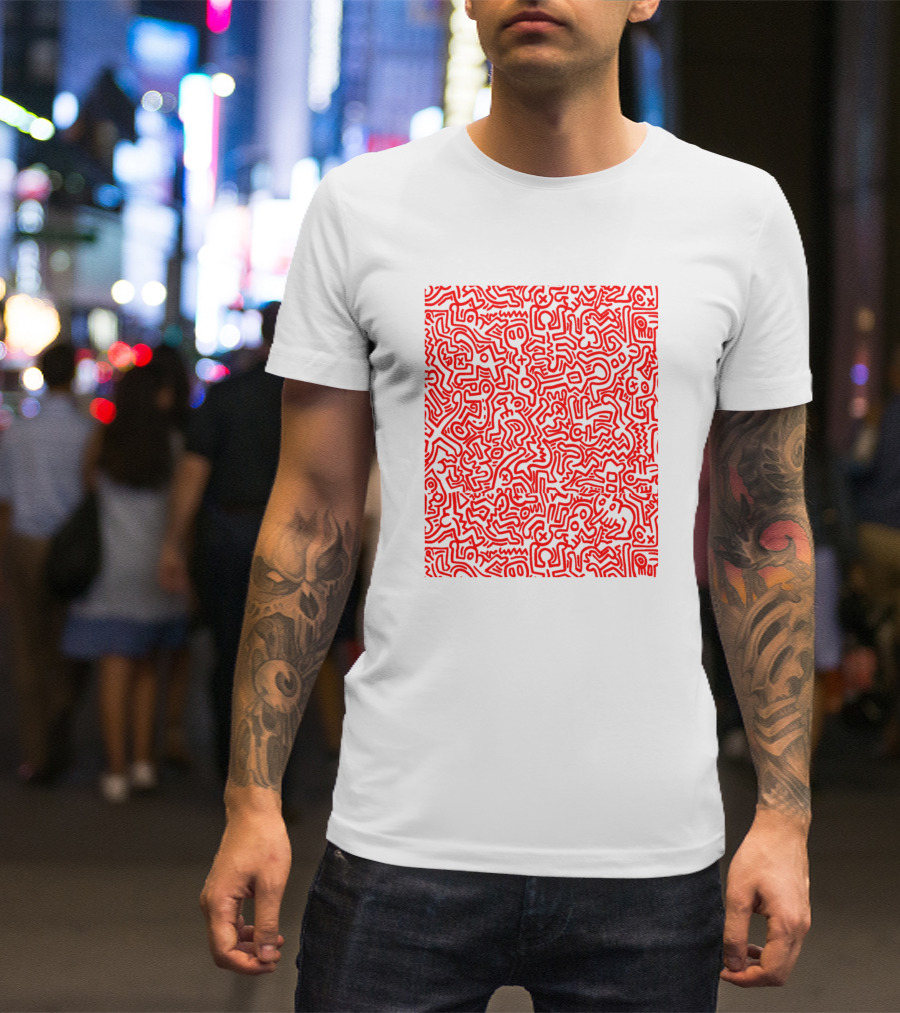 Keith Haring Abstract Red T-Shirt