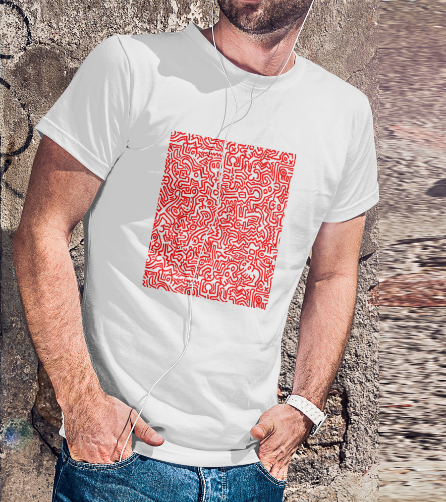 Keith Haring Abstract Red T-Shirt