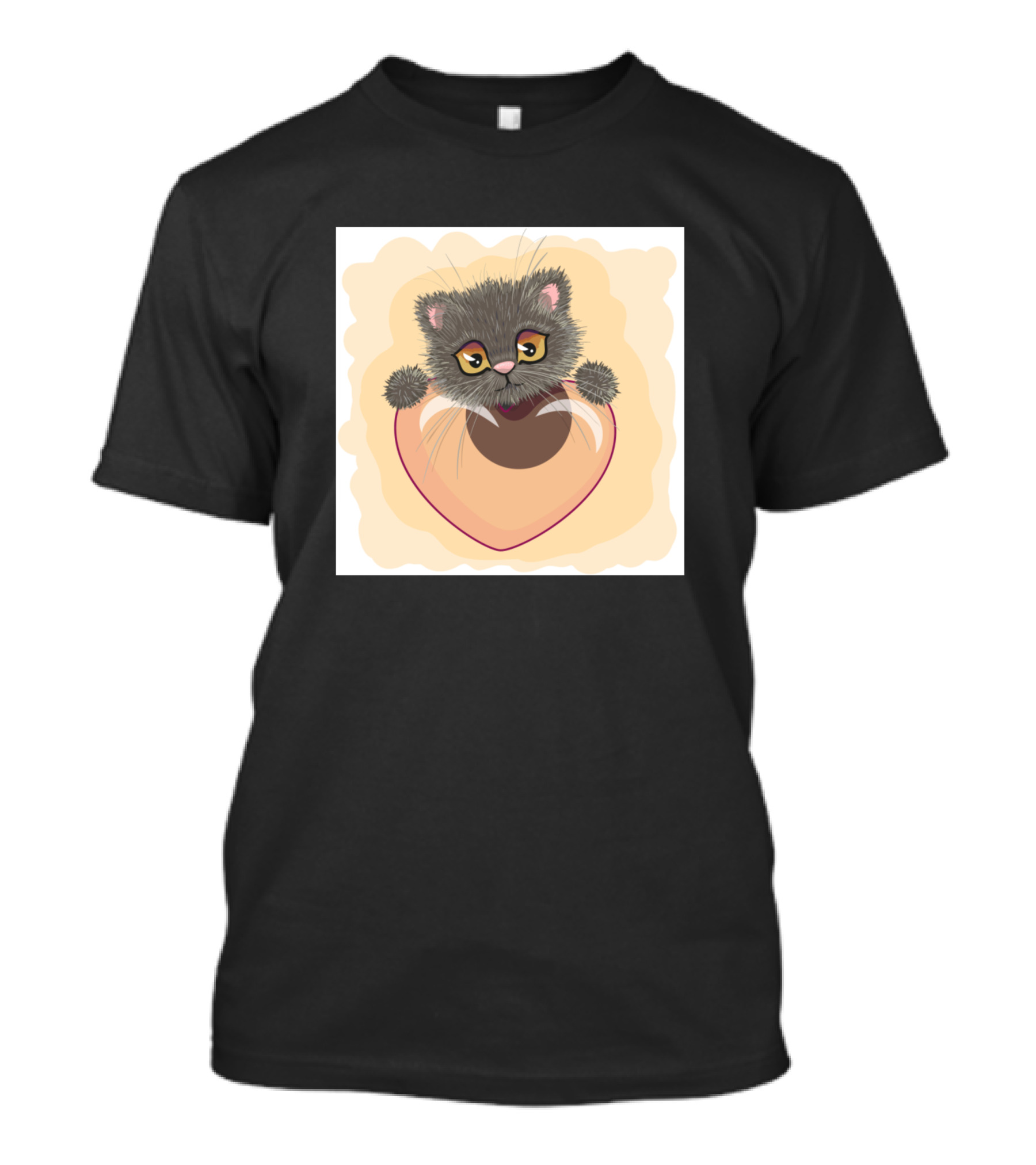 Kitten Cuddles In Heart-Shaped Frame T-Shirt