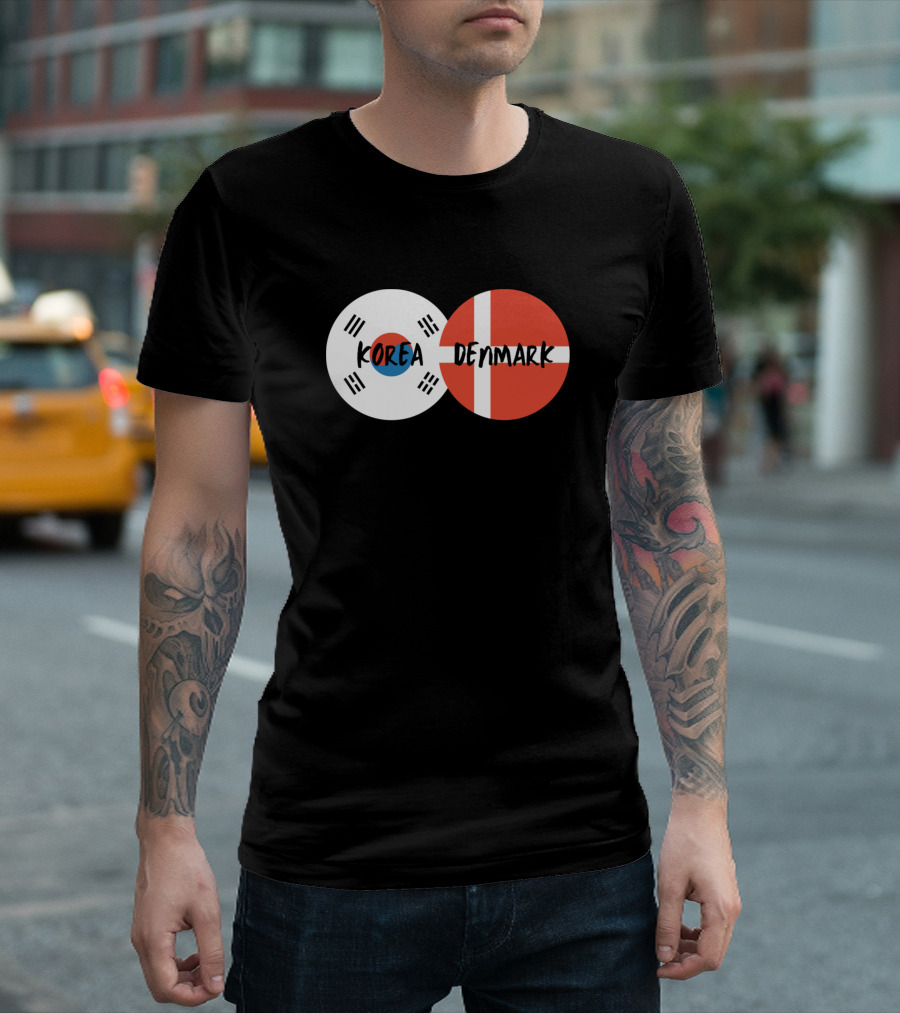 Korea Denmark Korean Danish Flag Fusion T-Shirt