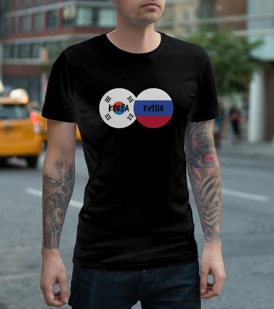 Korea Russia Flag Circles T-Shirt