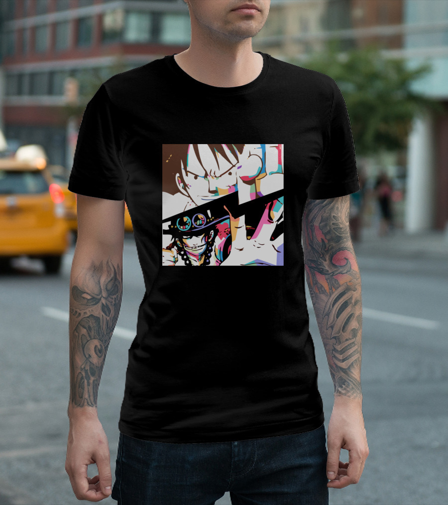 Luffy and Ace Colorful Split T-Shirt