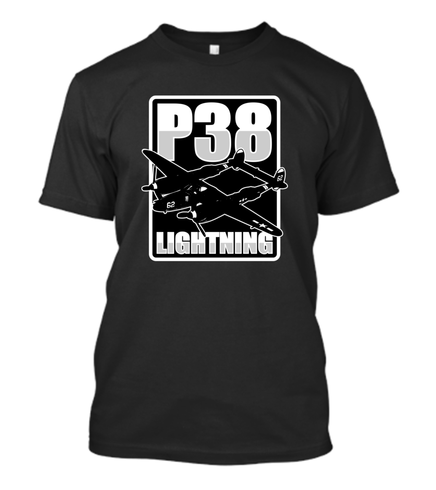 P38 Lightning Aircraft Silhouette 62 T-Shirt