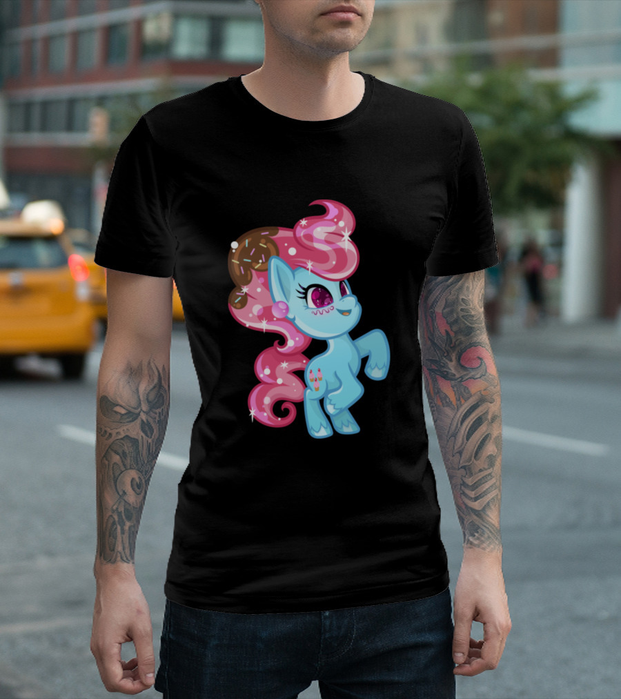Pony Horse Mare Girl Sparkly Ice Cream Hair T-Shirt