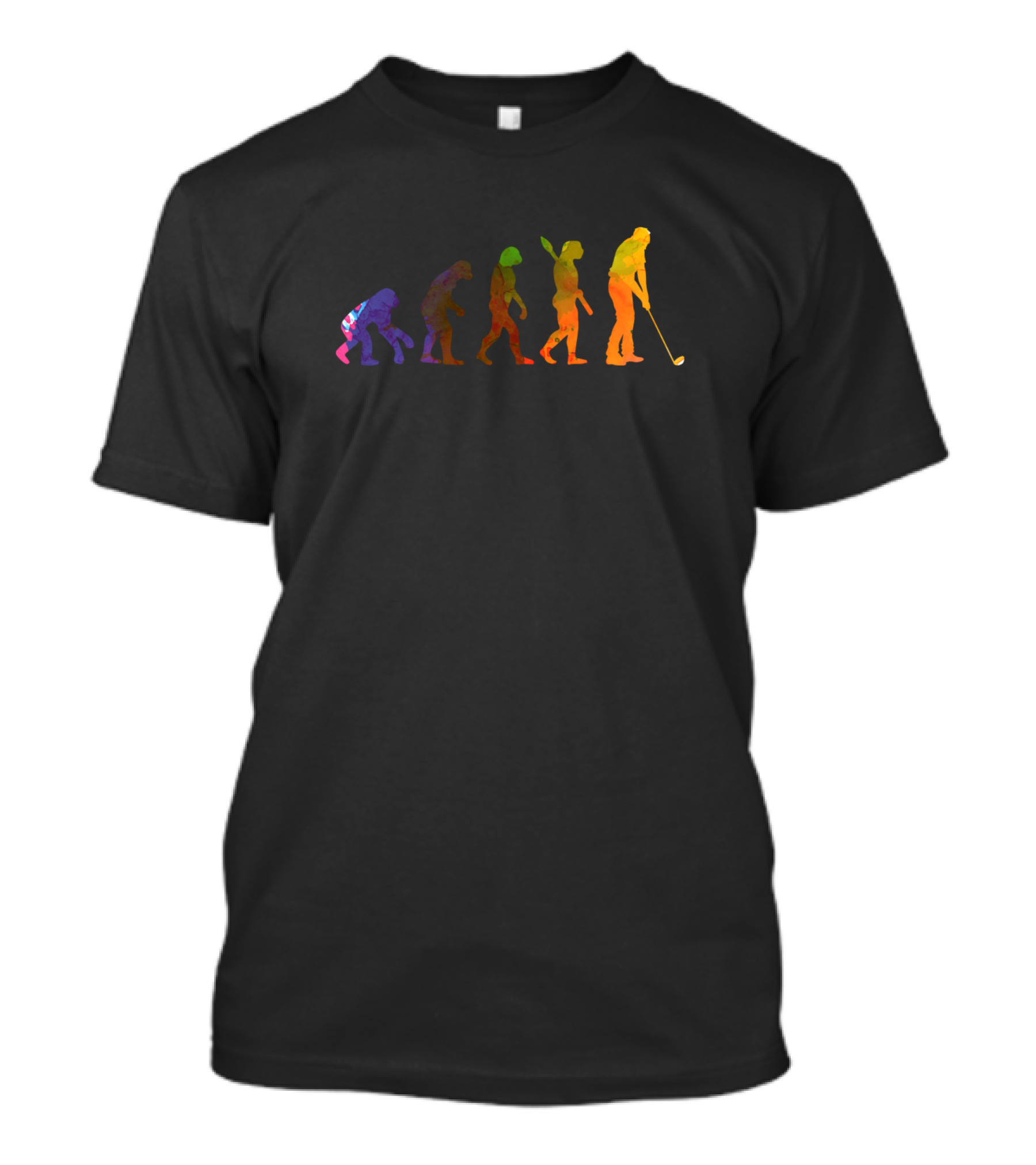 Retro Golf Evolution Silhouette Funny Golfers T-Shirt