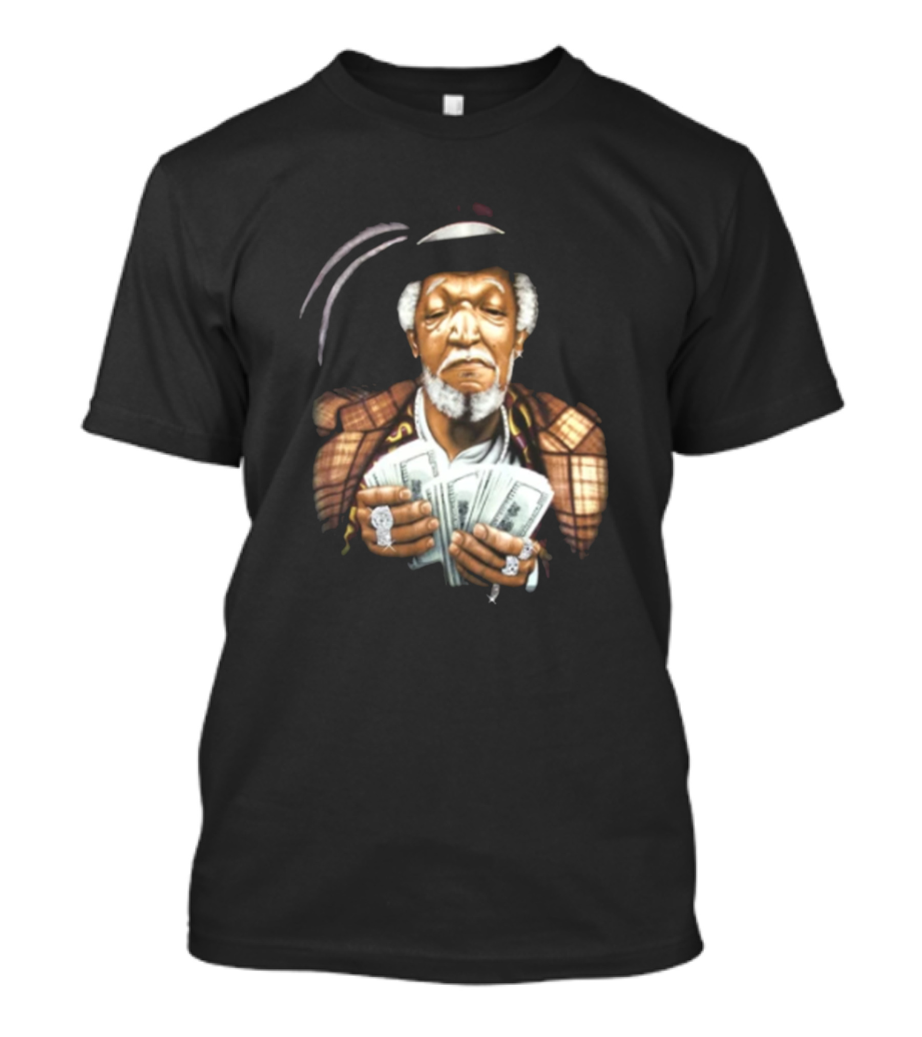 Sanford And Son Redd Foxx Money Rings Feather Hat T-Shirt