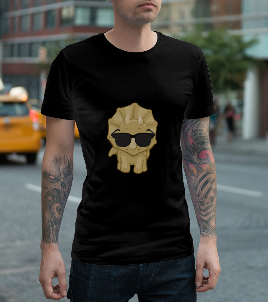 Saury Not Saury Cute Dinosaur With Sunglasses T-Shirt