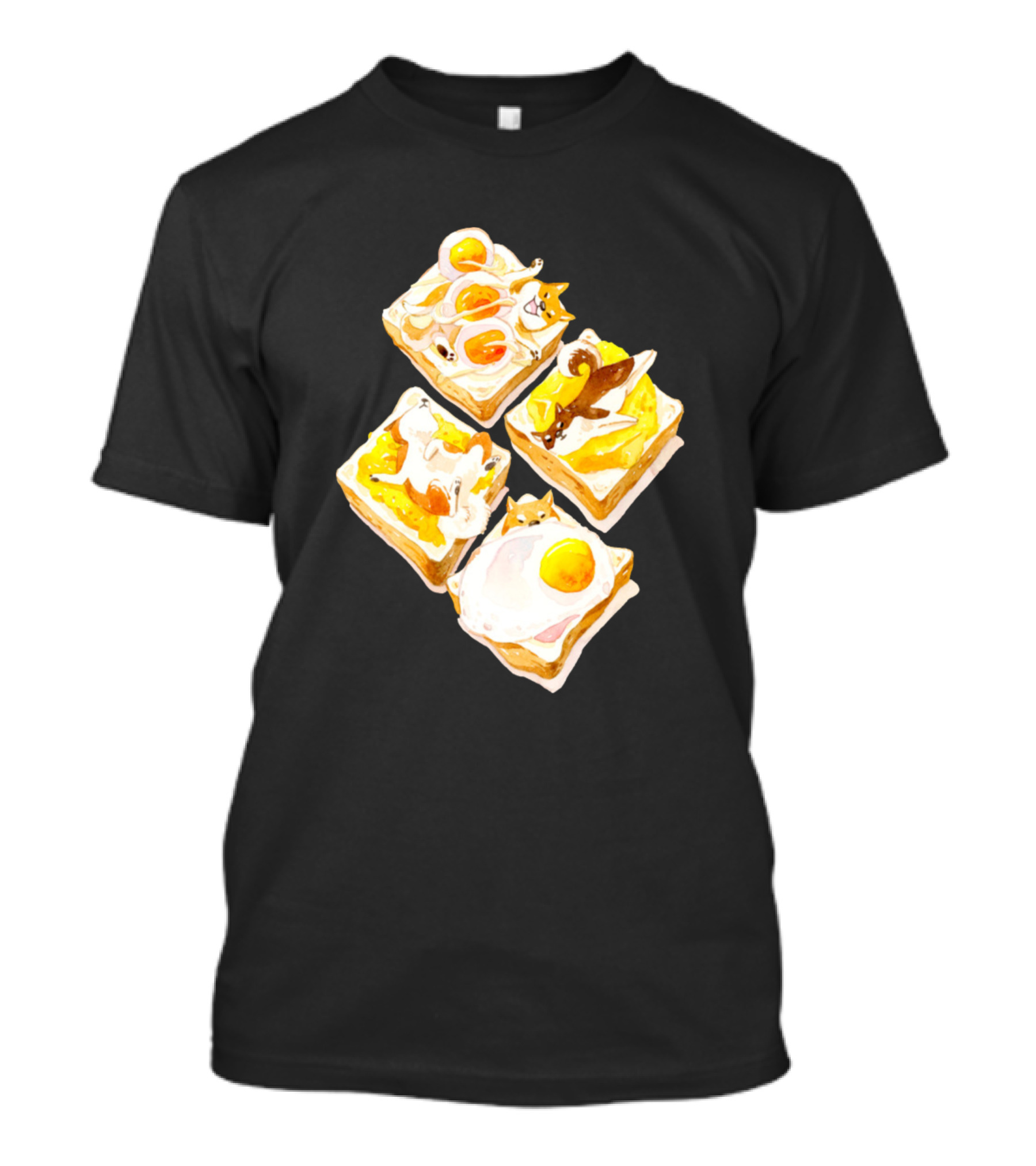Shiba Inu Breakfast Toast With Fried Eggs T-Shirt