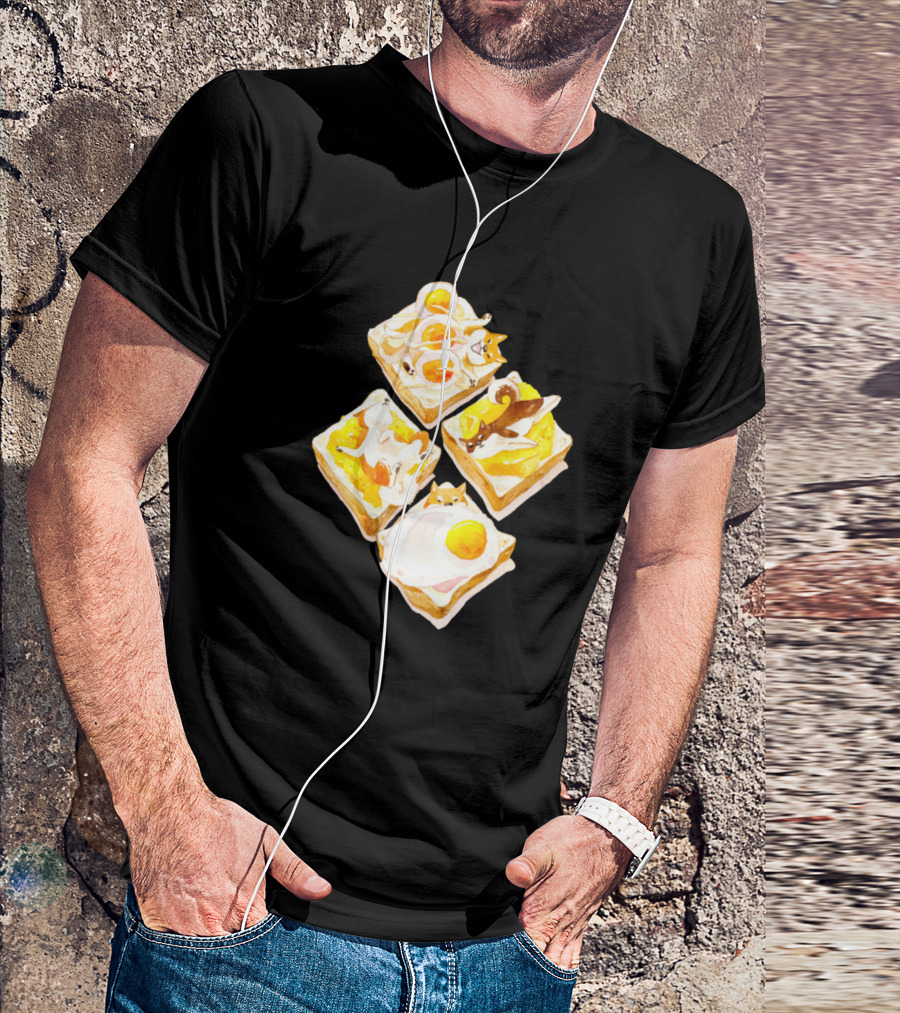 Shiba Inu Breakfast Toast With Fried Eggs T-Shirt