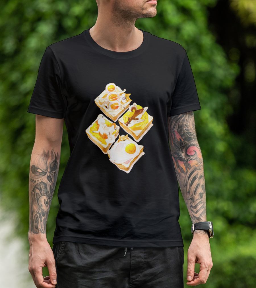 Shiba Inu Breakfast Toast With Fried Eggs T-Shirt