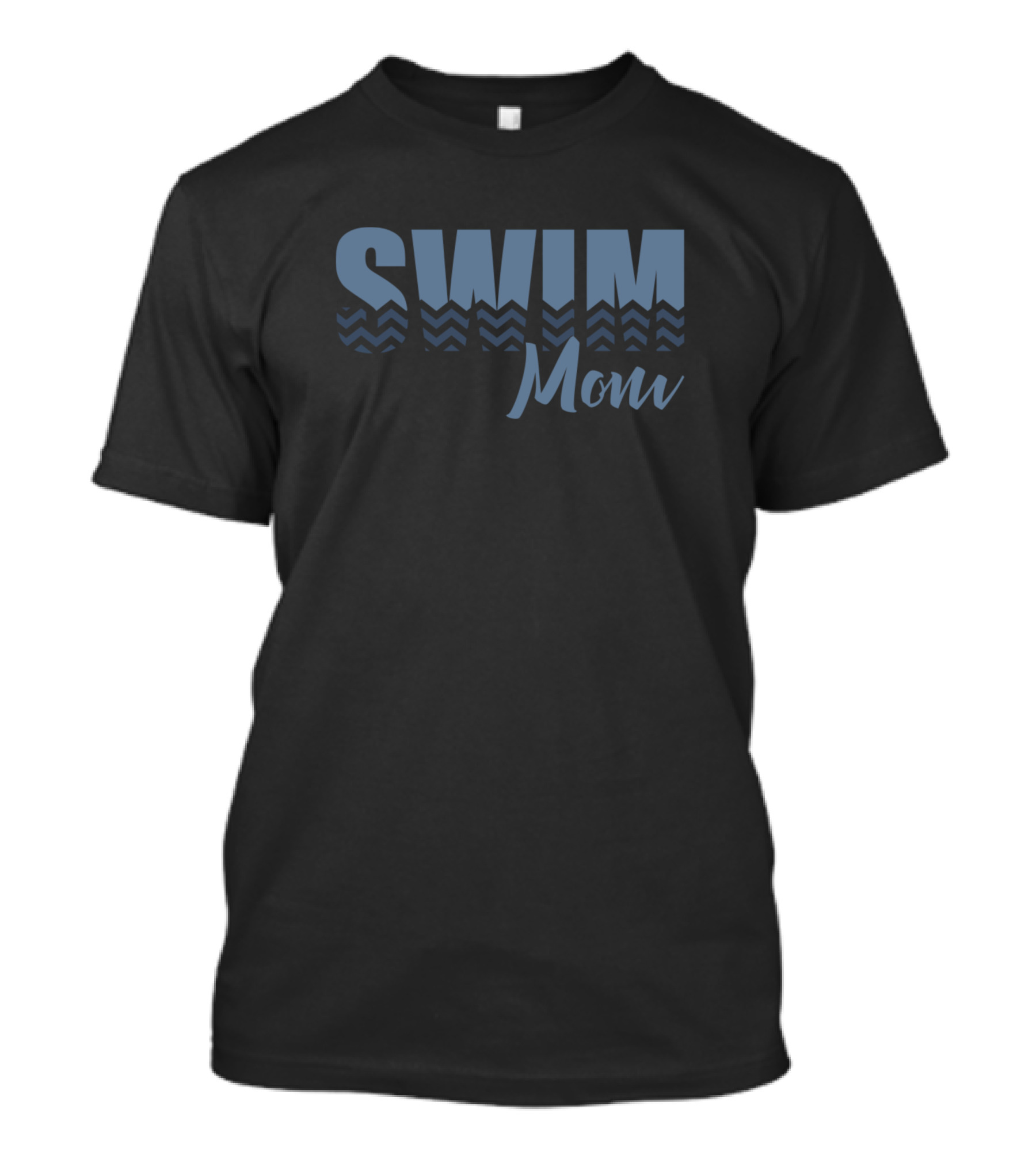SWIM Mom Wave Pattern Typography T-Shirt