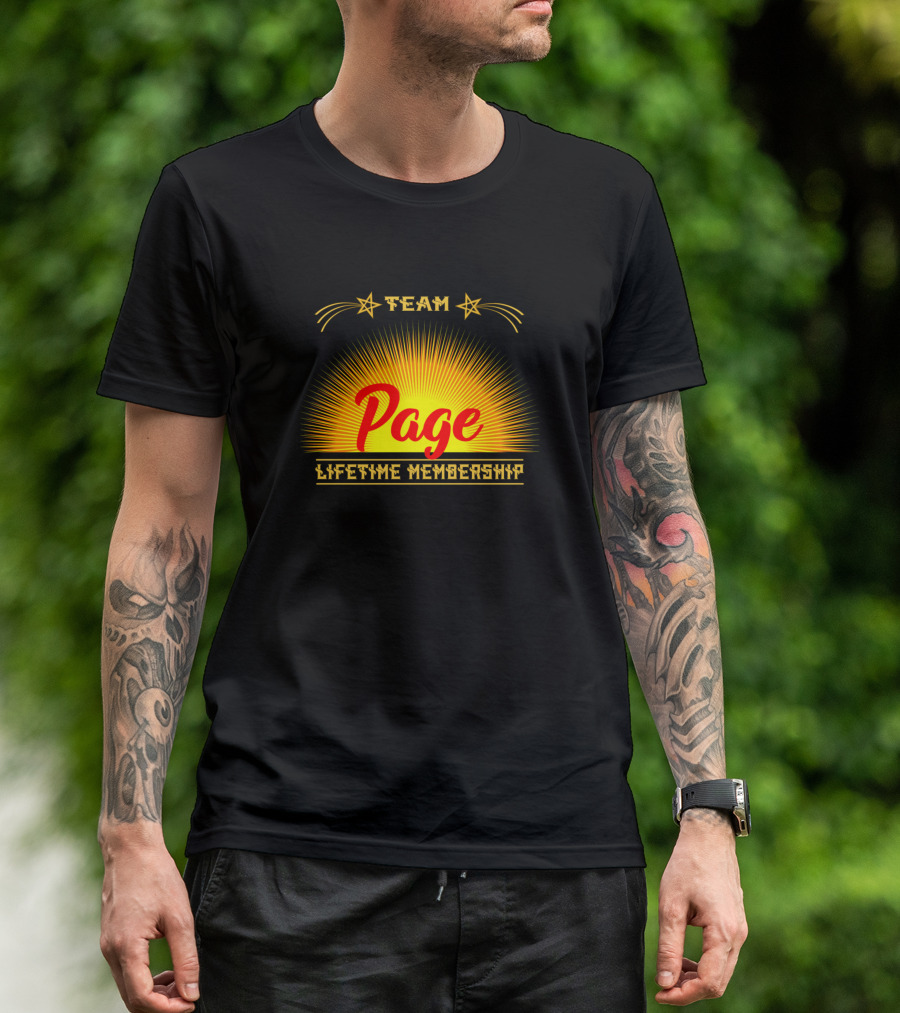 Team Page Lifetime Membership Starburst T-Shirt