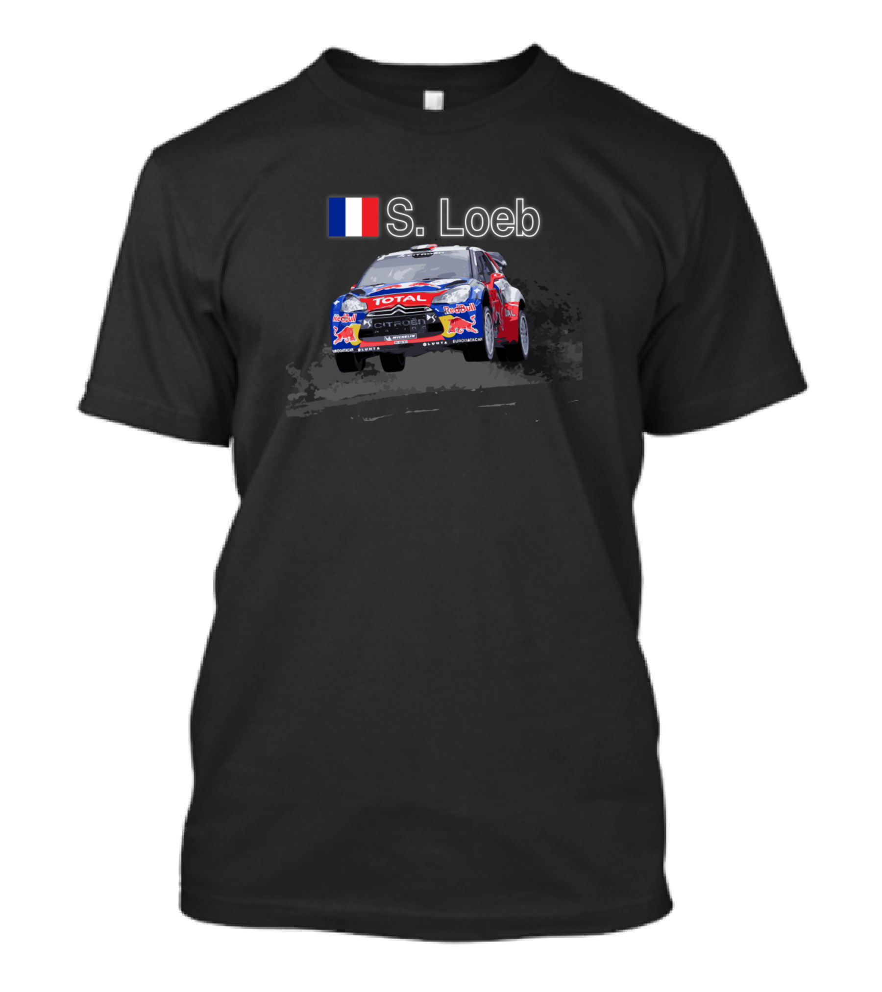 WRC Champion S. Loeb Citroën Rally Car Racing France Flag T-Shirt
