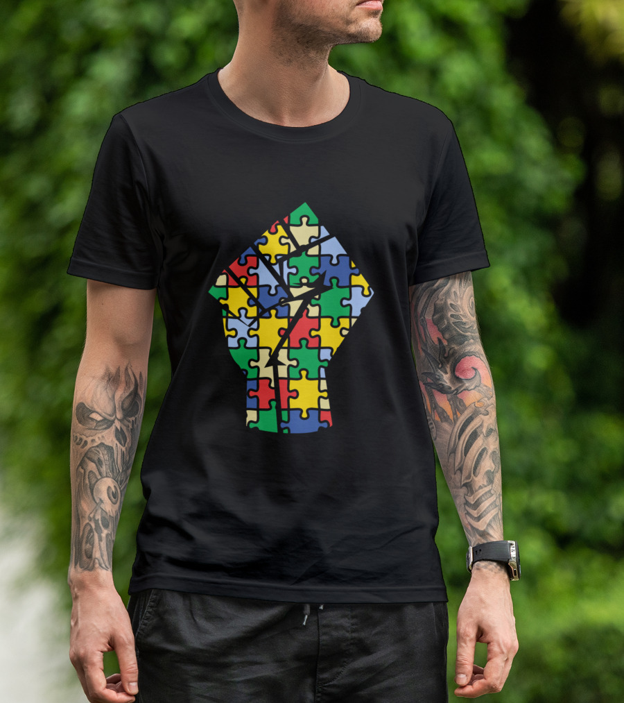 Autism Lives Matter Puzzle Fist Honor Someone T-Shirt