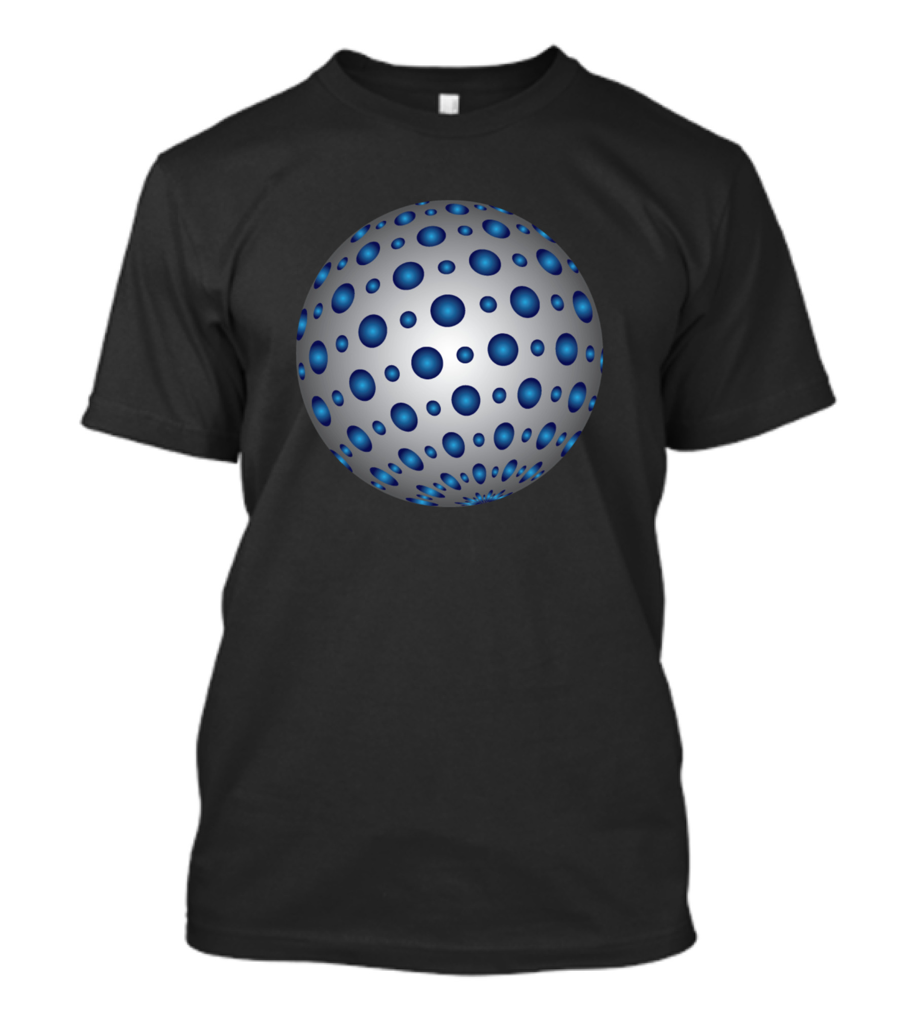 Azul 3D Blue Dotted Sphere T-Shirt