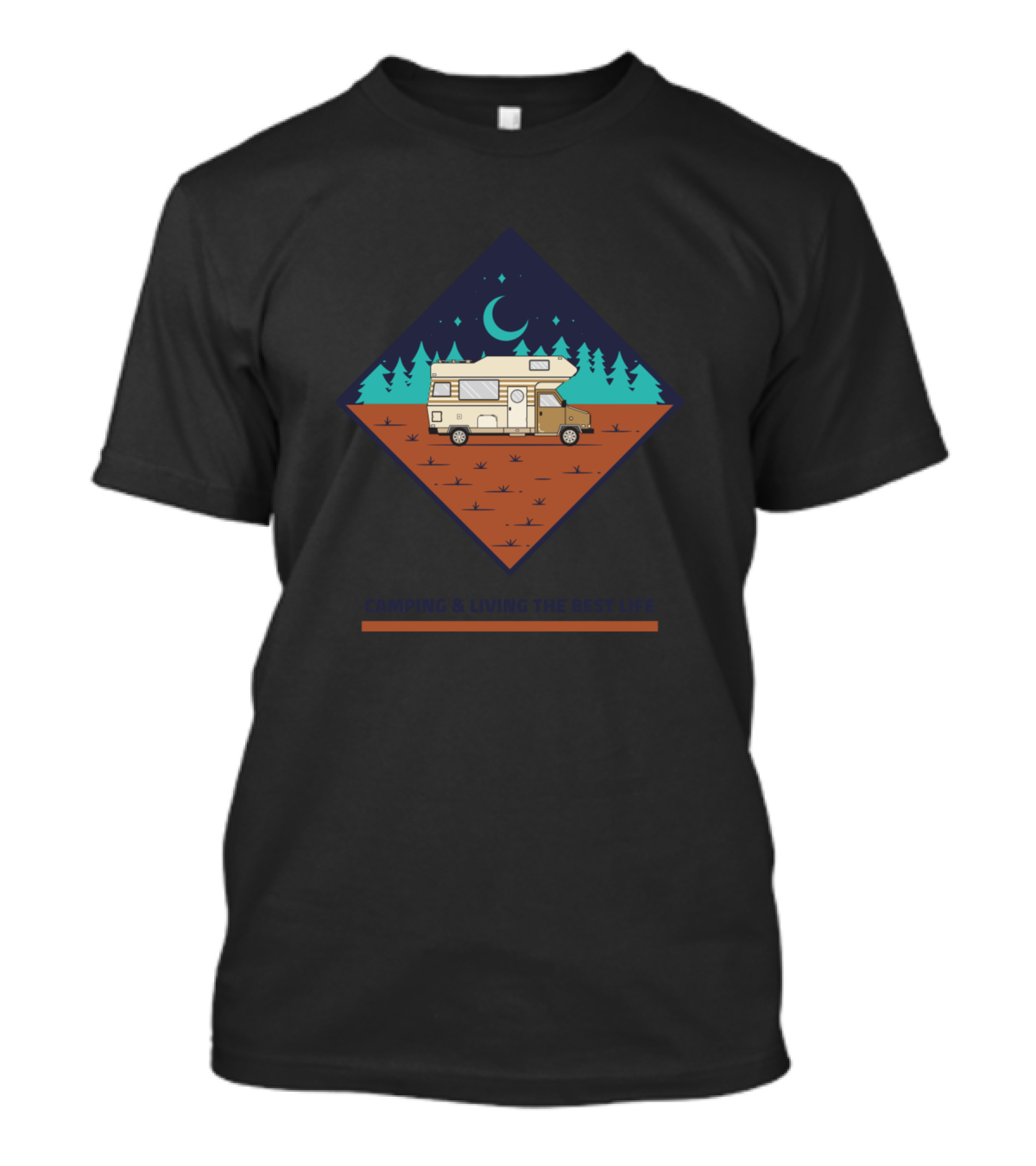 Camping Under The Stars With RV Adventure And Living The Best Life T-Shirt