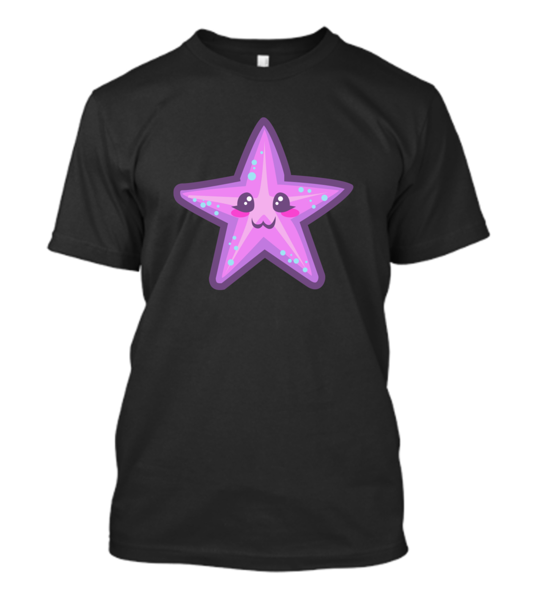 Dazzling Kawaii Purple Starfish With Sparkling Details T-Shirt
