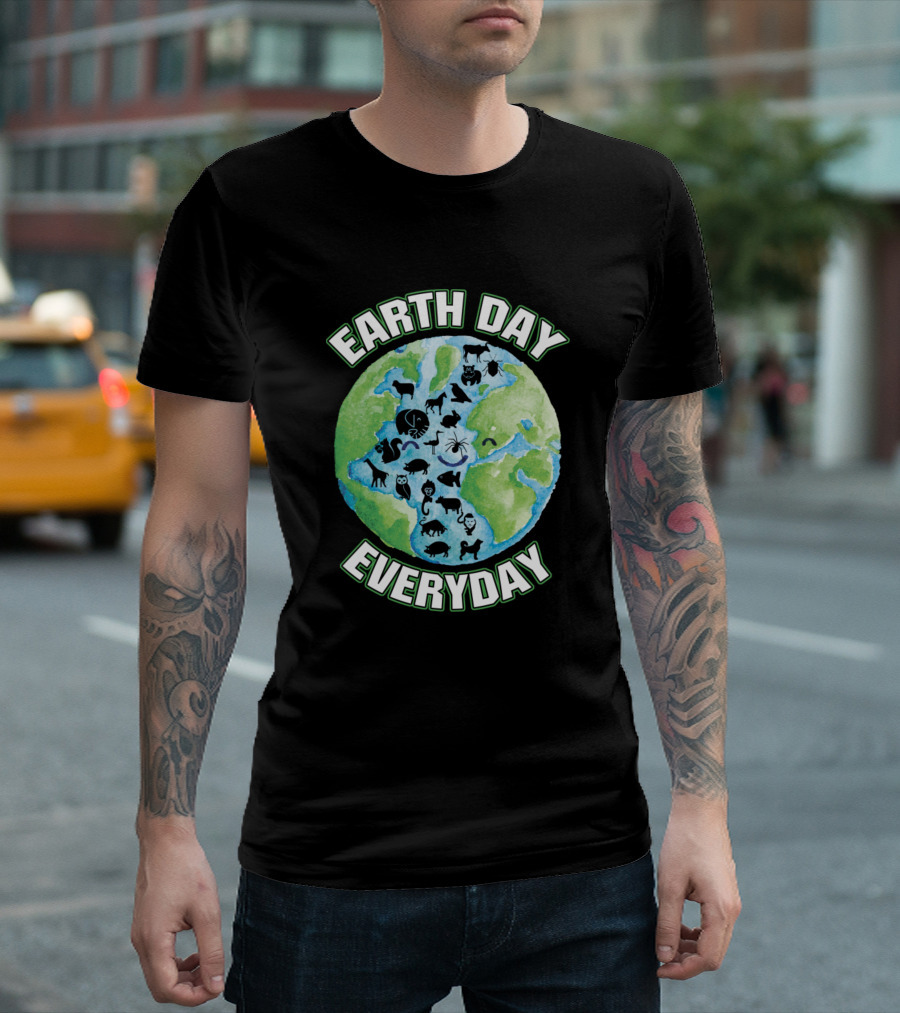 Earth Day Every Day Save Animals Wildlife Conservation Planet Earth T-Shirt