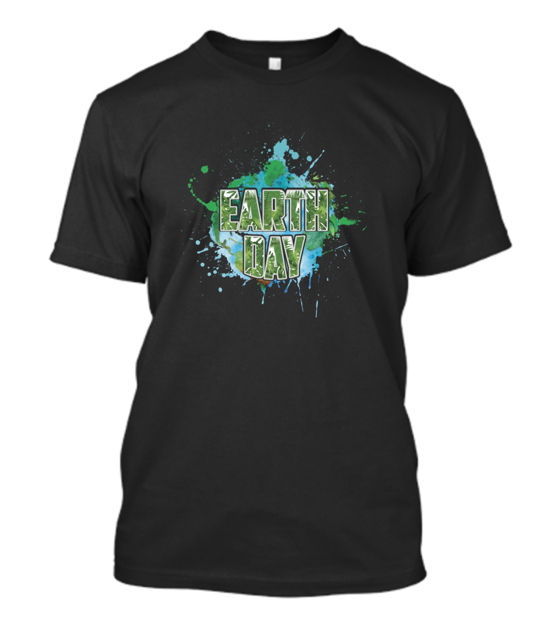 Earth Day Green Blue Paint Splatter T-Shirt