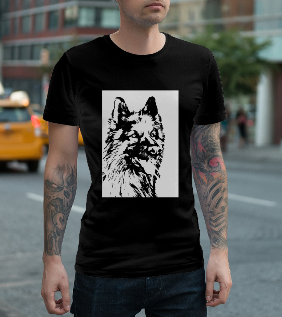 German Shepherd Pen Ink T-Shirt
