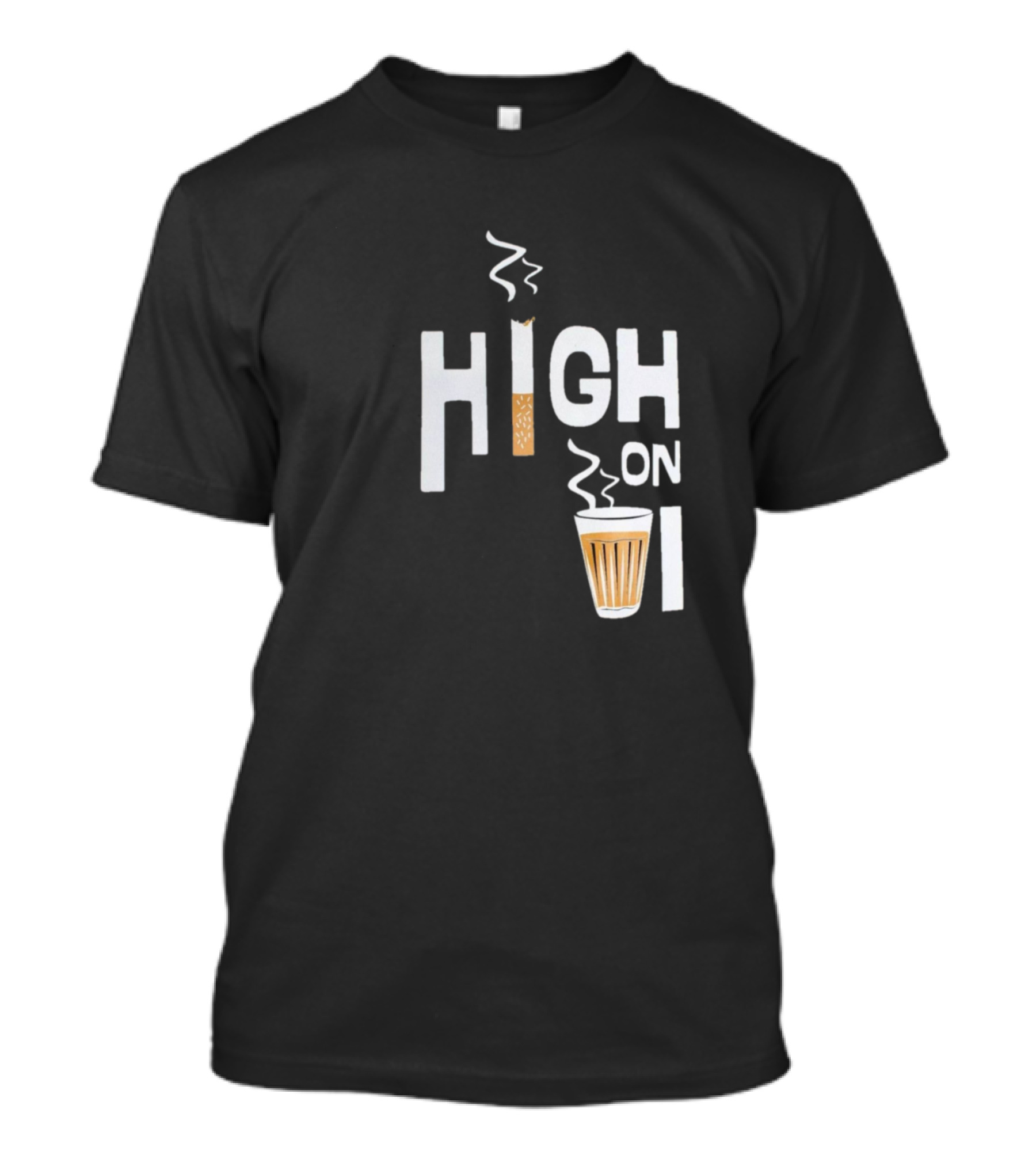 High On Coffee Smoking Cup T-Shirt
