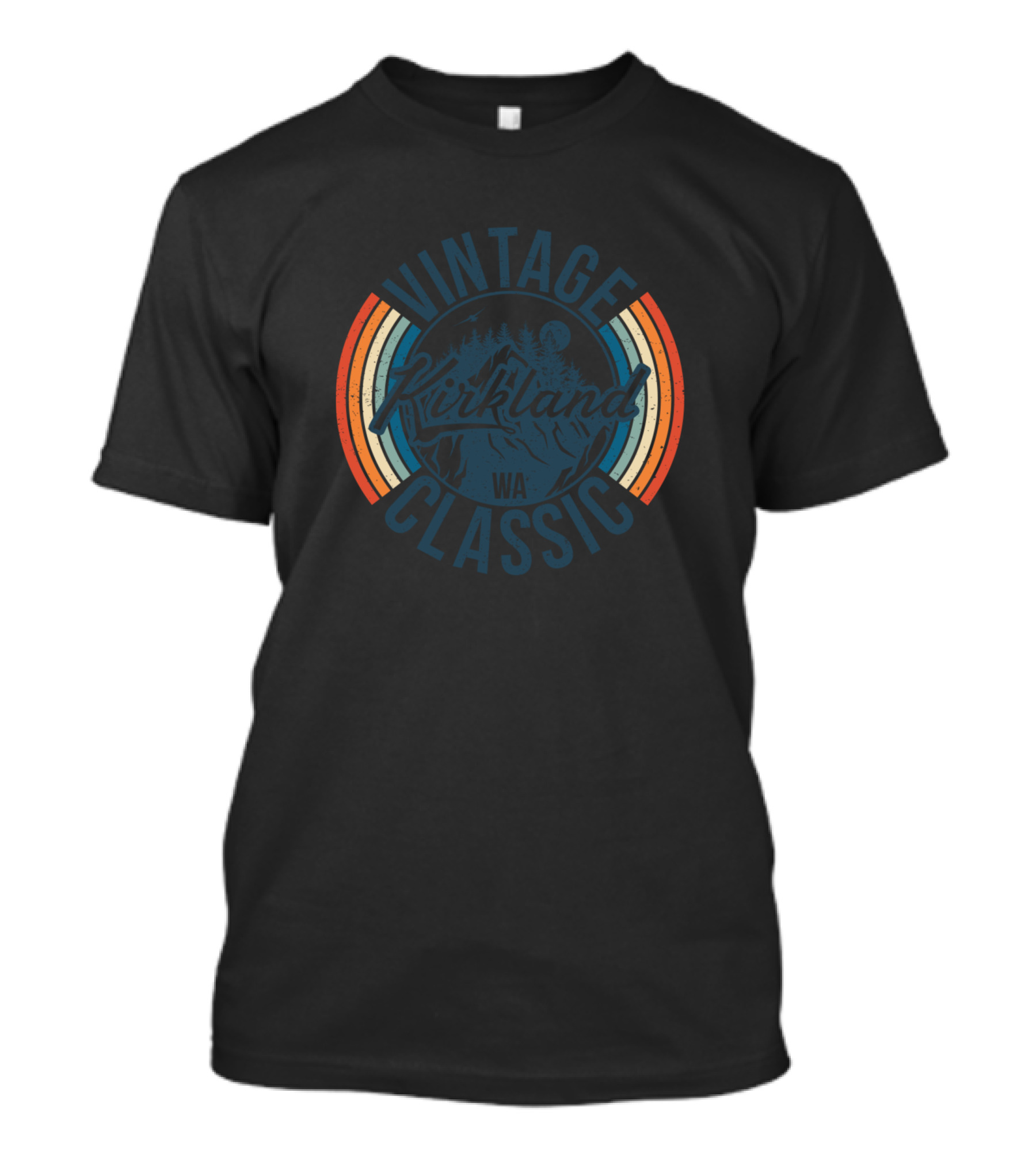 Vintage Kirkland WA Classic Retro Style Moon And Mountain Landscape T-Shirt
