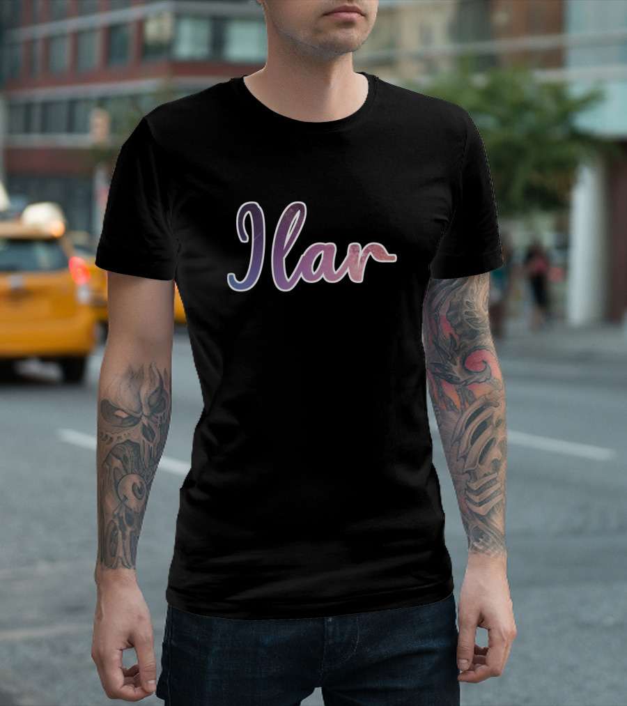 Ilar Space Retro Cosmic Gradient Script T-Shirt