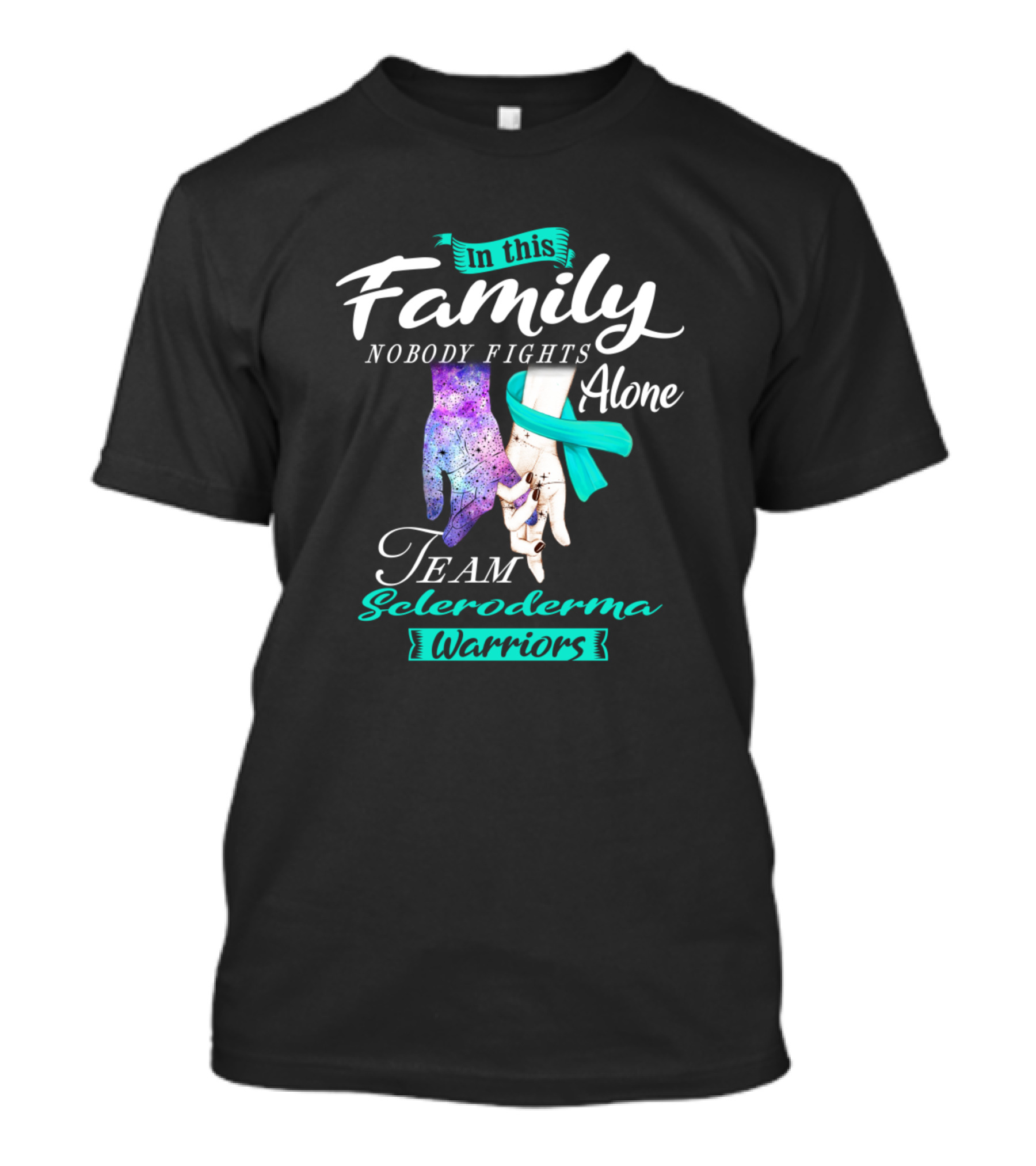 In This Family Nobody Fights Alone Team Scleroderma Warriors T-Shirt