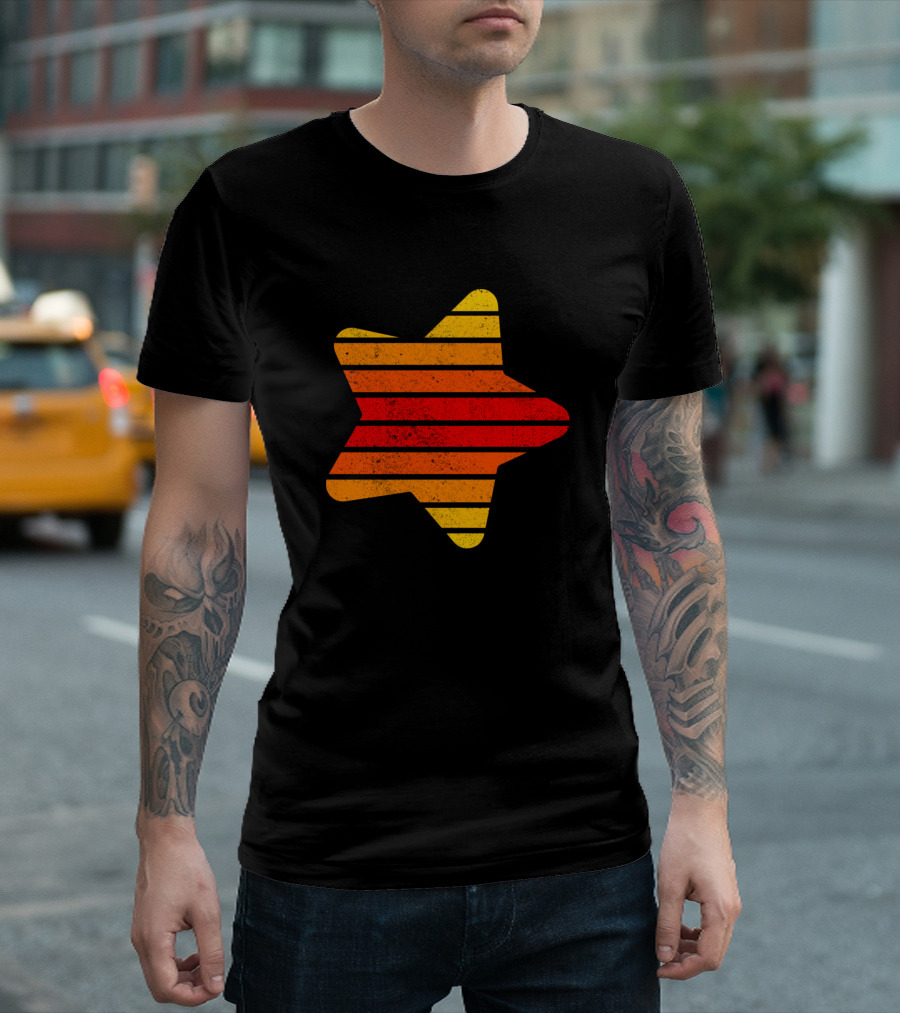 Kids Star Colorful Striped Retro Star T-Shirt
