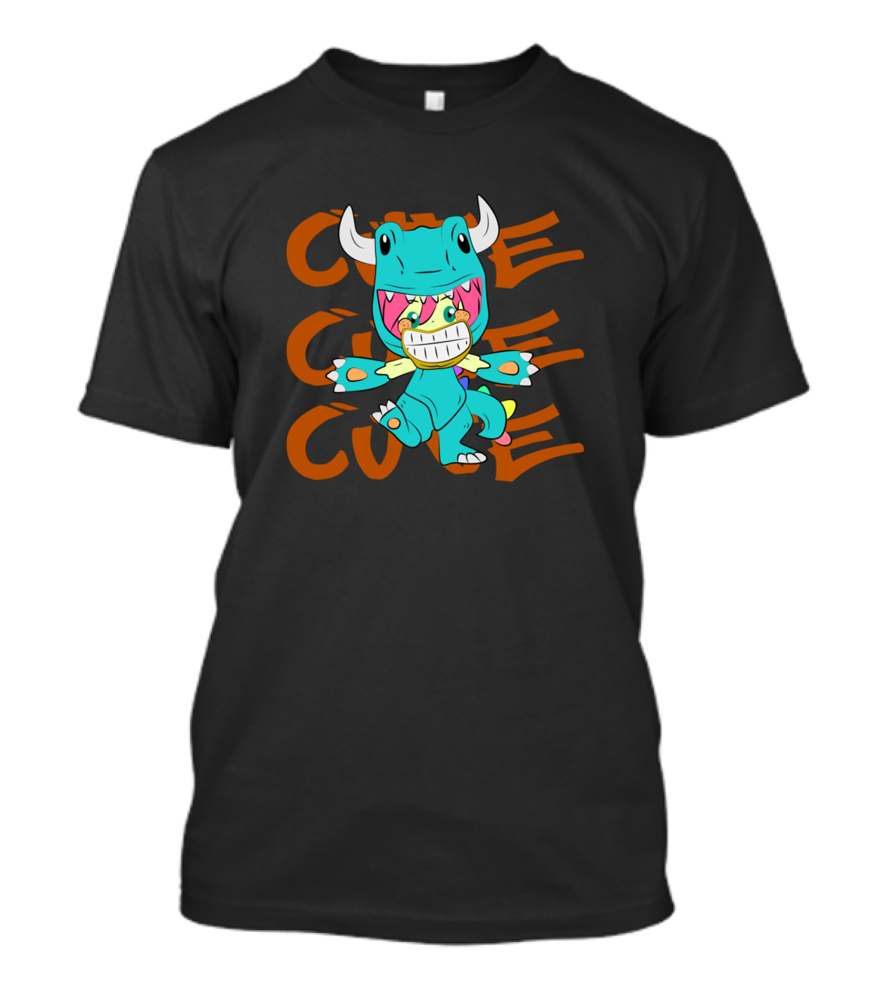 Cute Kids In Dinosaur Costume Laughing And Playing Together T-Shirt