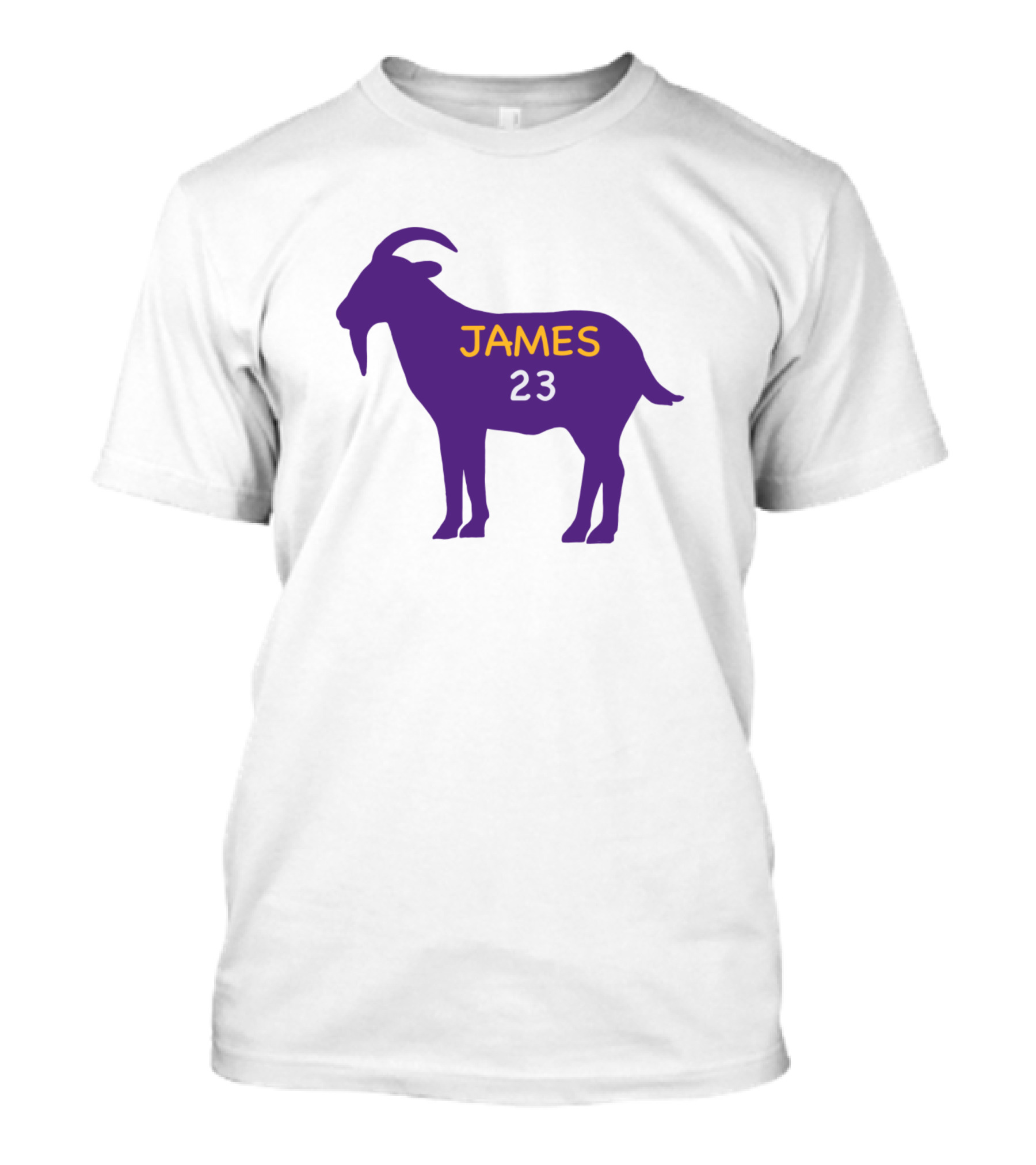 James 23 GOAT Lakers Purple And Gold T-Shirt
