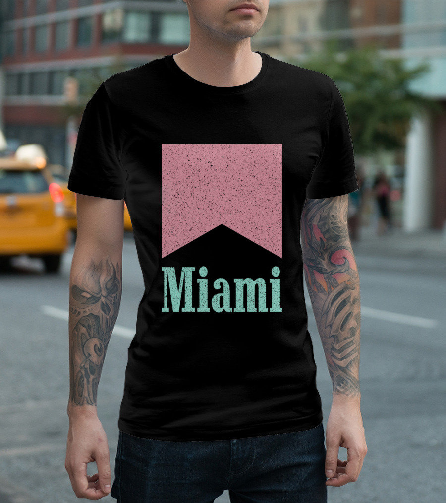 Light Up Miami Retro Distressed Badge T-Shirt