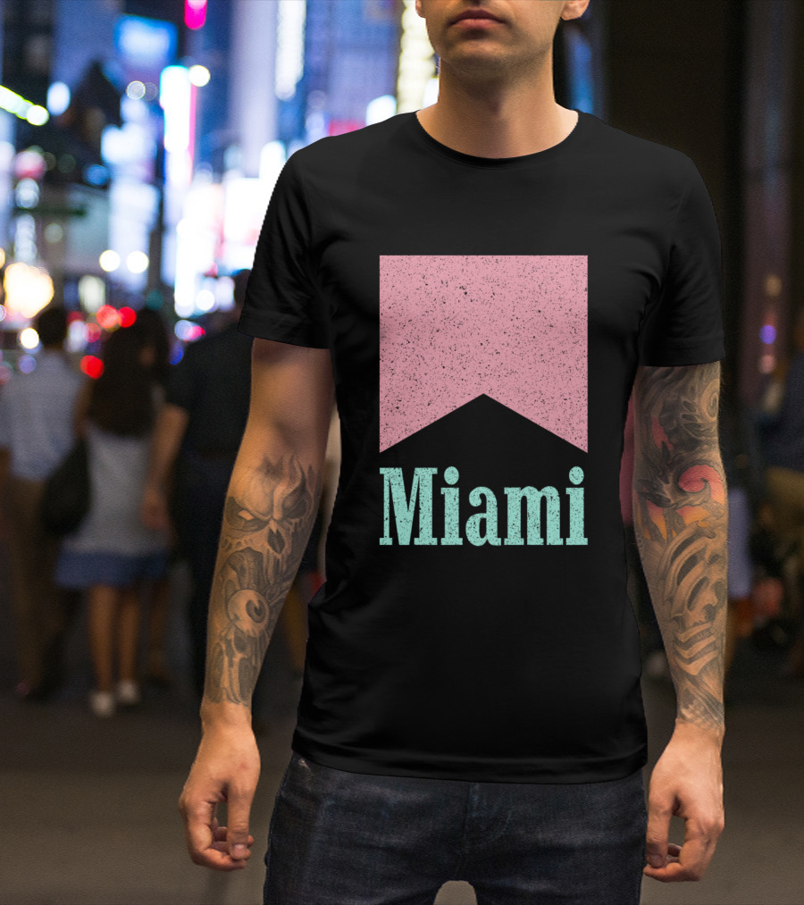 Light Up Miami Retro Distressed Badge T-Shirt