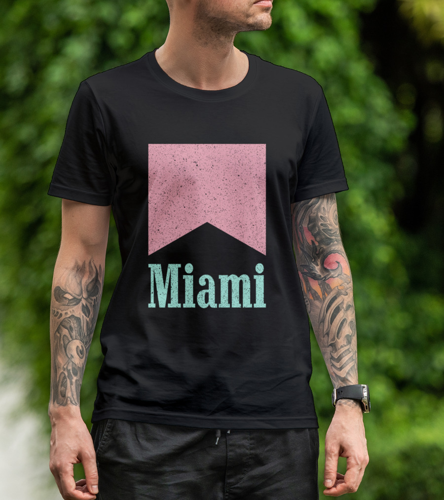 Light Up Miami Retro Distressed Badge T-Shirt