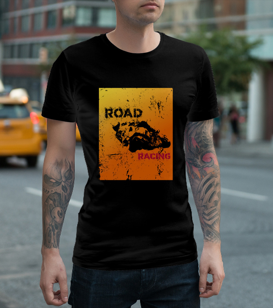 Road Racing Motorcycle Grunge T-Shirt
