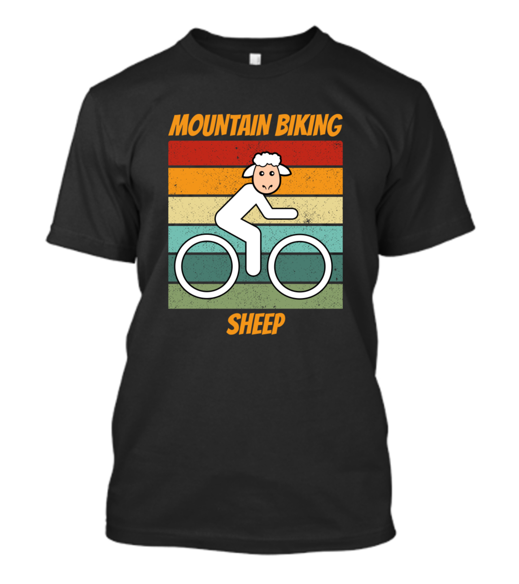 MOUNTAIN BIKING SHEEP Retro Cycling羊骑车山地车 T-Shirt
