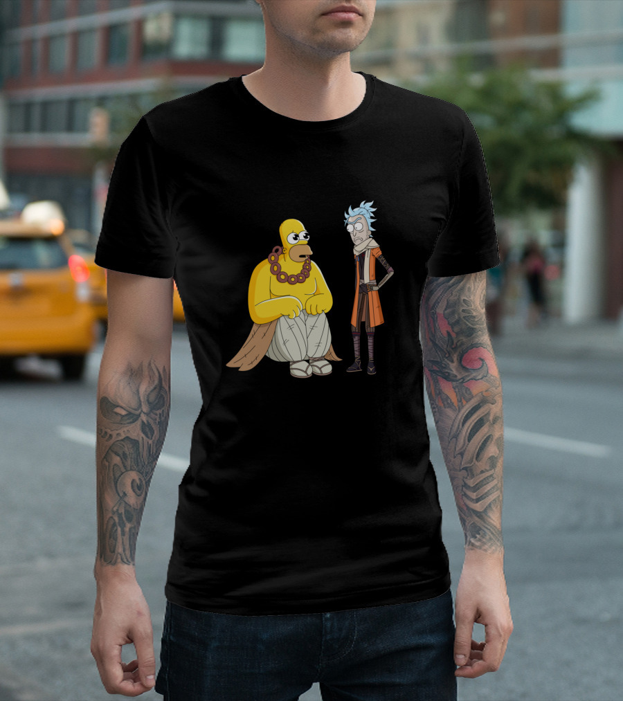 Homer Odyssey Meets Sci-Fi Rick Mashup Crossover T-Shirt