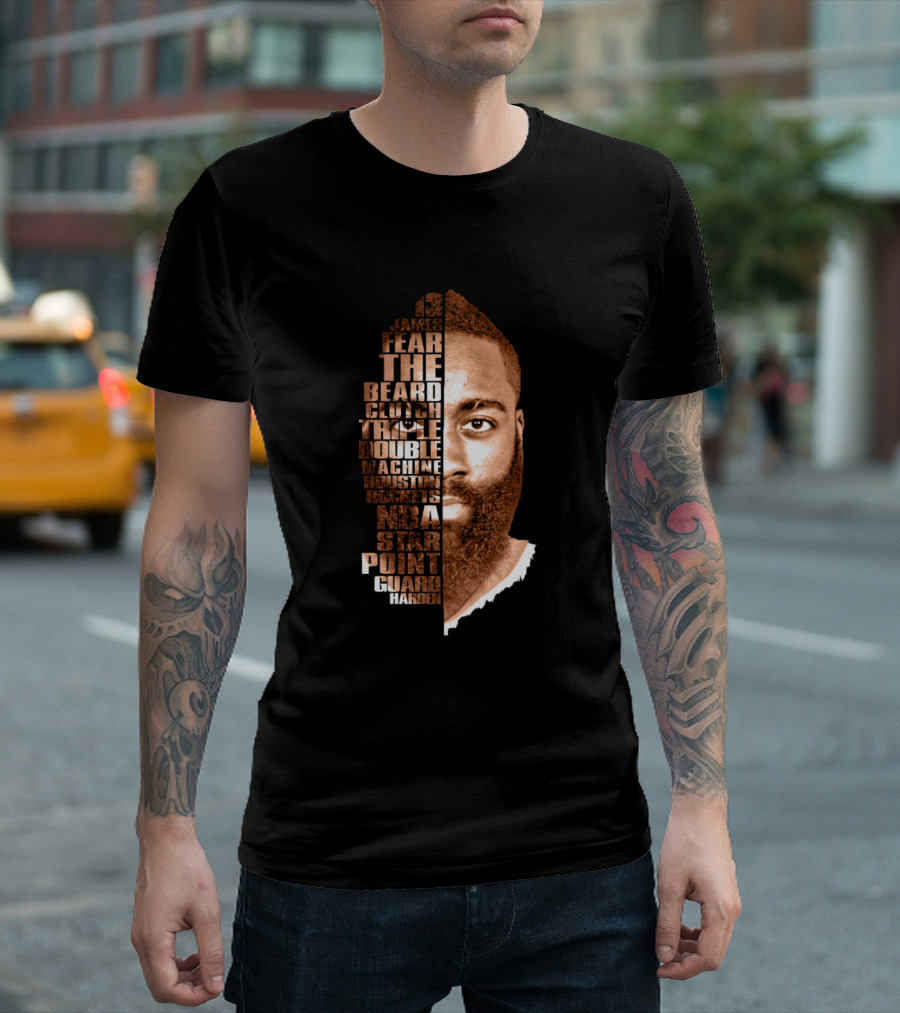 Fear The Beard Clutch Triple Double Machine 13 James MVP Star Point Guard Harden T-Shirt