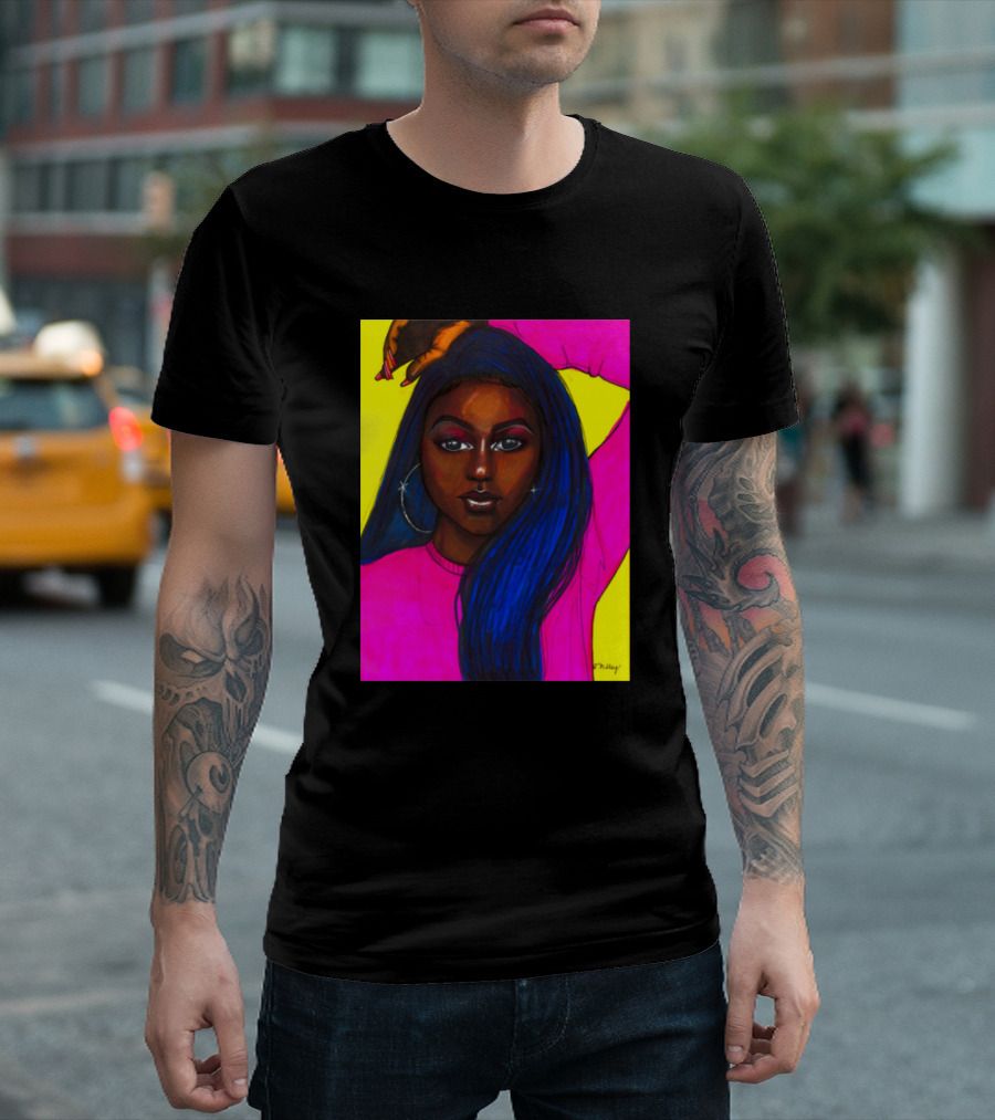 Blue Hair Beauty By Dan Florez T-Shirt